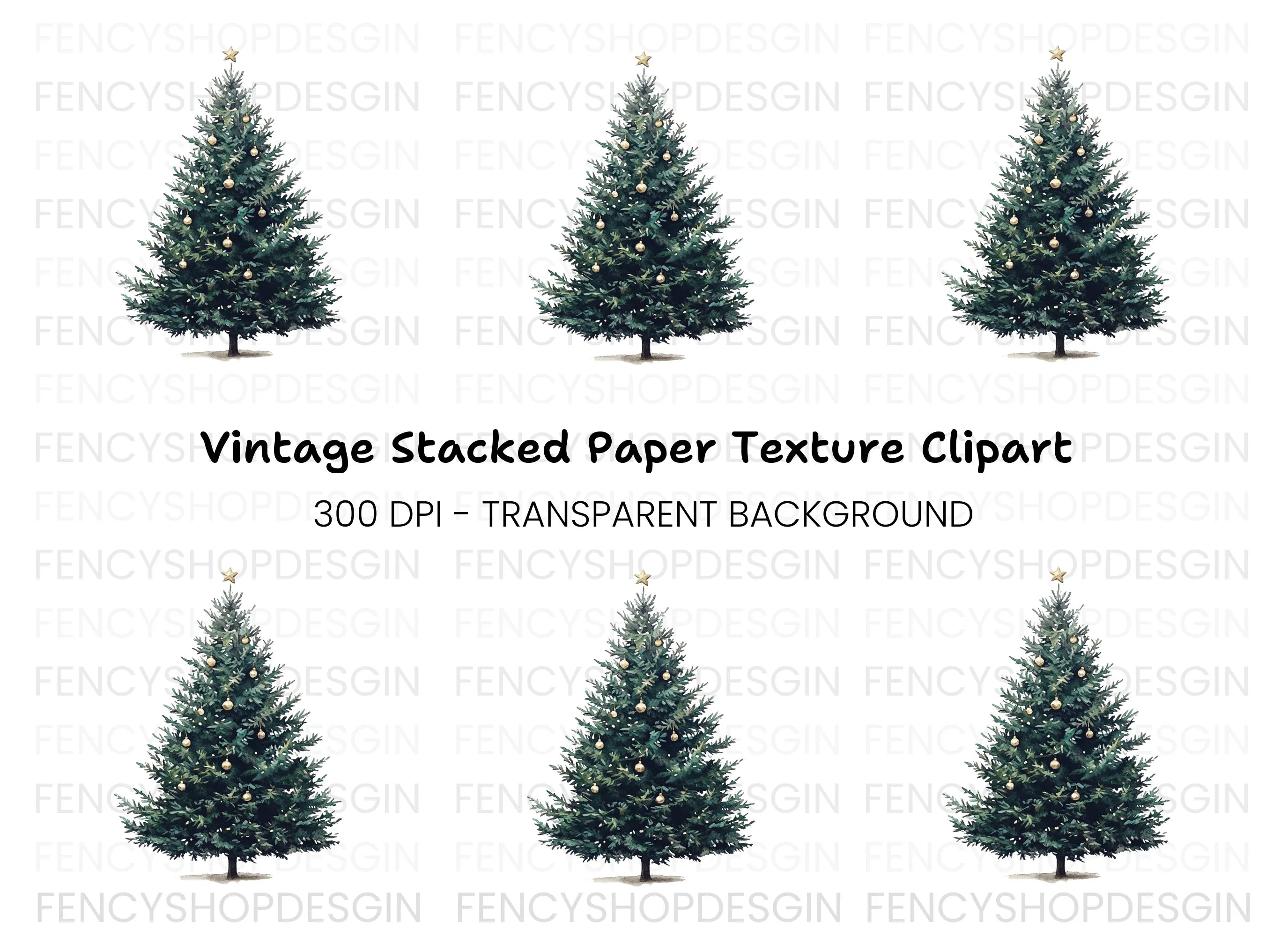 Christmas Tree Clipart Bundle