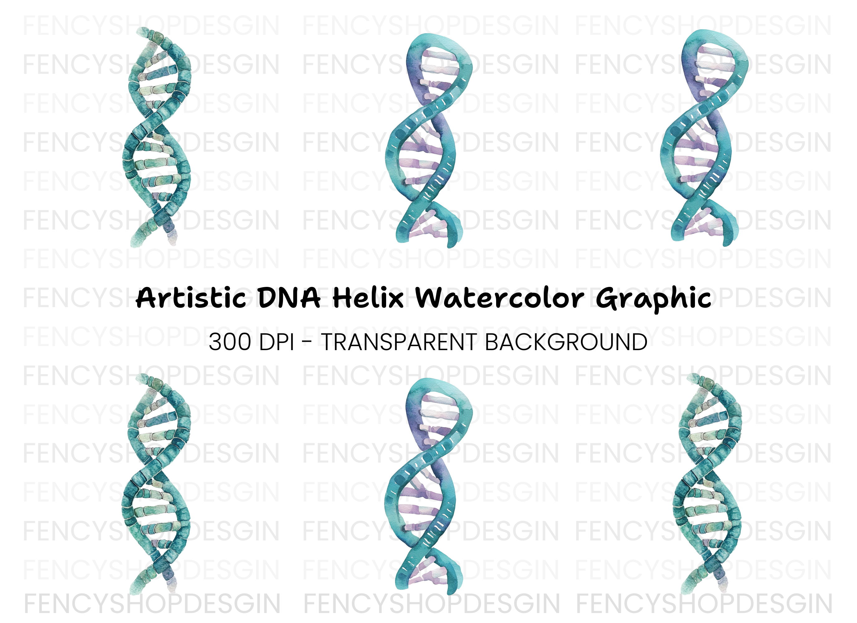 Abstract DNA Helix Clipart Bundle