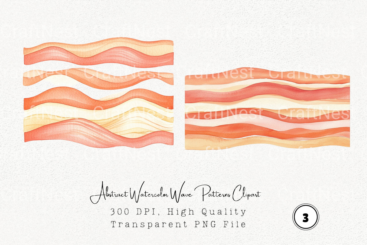 Abstract Wave Patterns Clipart Bundle