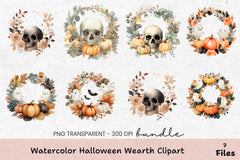 Halloween Wreath Clipart Bundle - CraftNest - Digital Crafting and Art