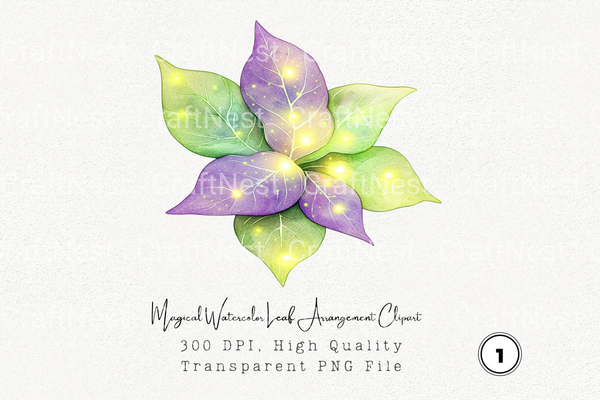 Magical Leaf Arrangement Clipart Bundle