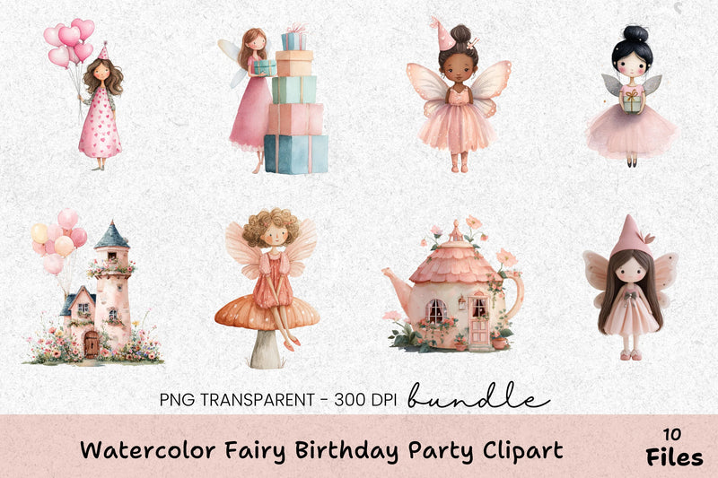 Fairy Birthday Party Clipart Bundle - CraftNest - Digital Crafting and Art