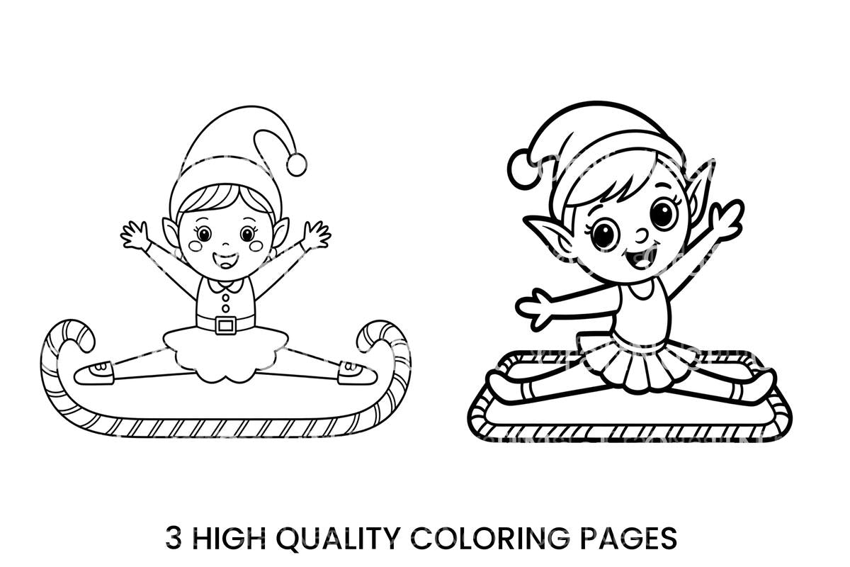 Christmas Elf Ballerina Coloring Books