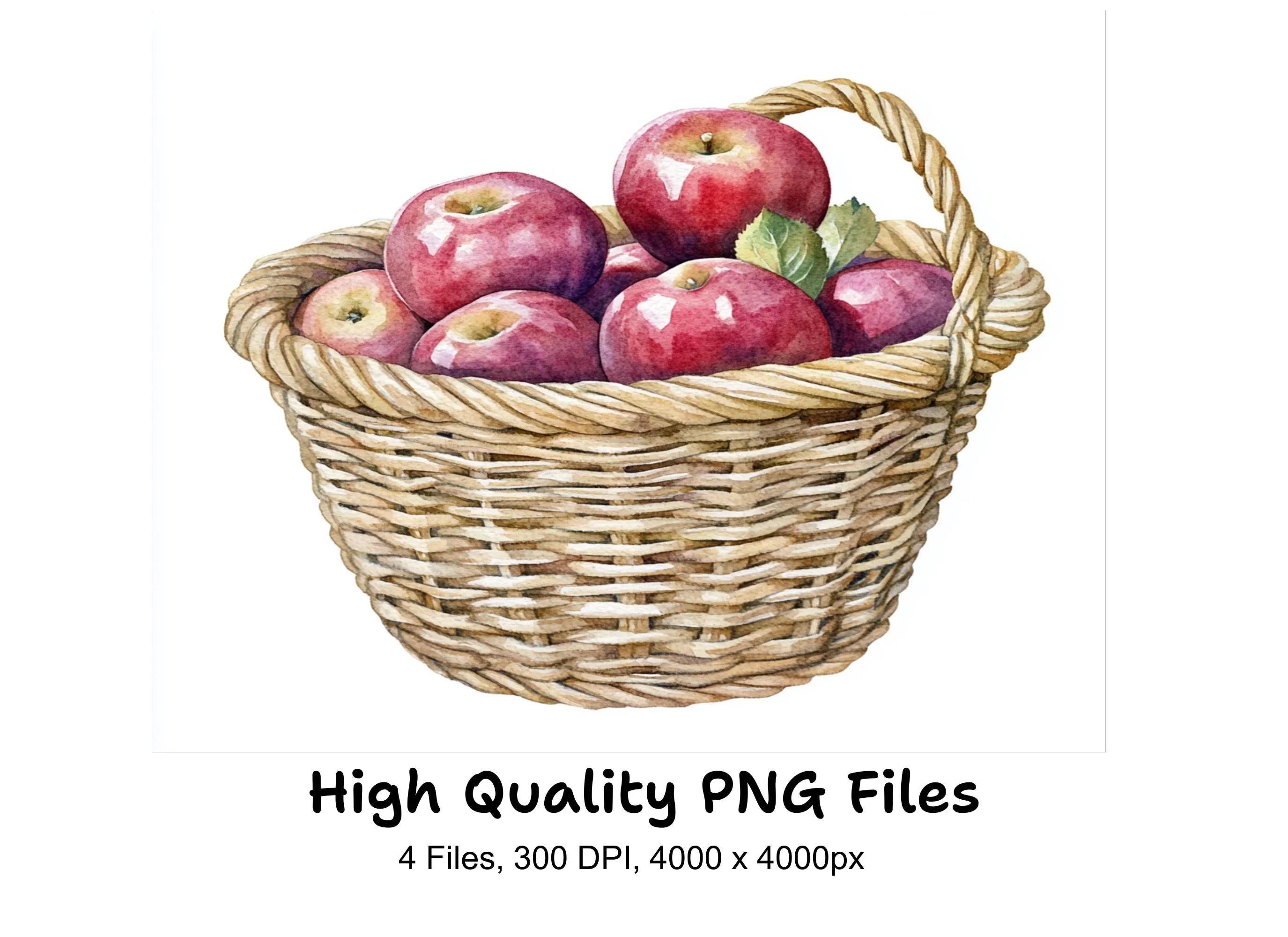 Apple Baskets Clipart Bundle