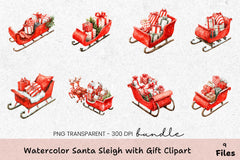 Santa Sleigh Gift Clipart Bundle - CraftNest - Digital Crafting and Art
