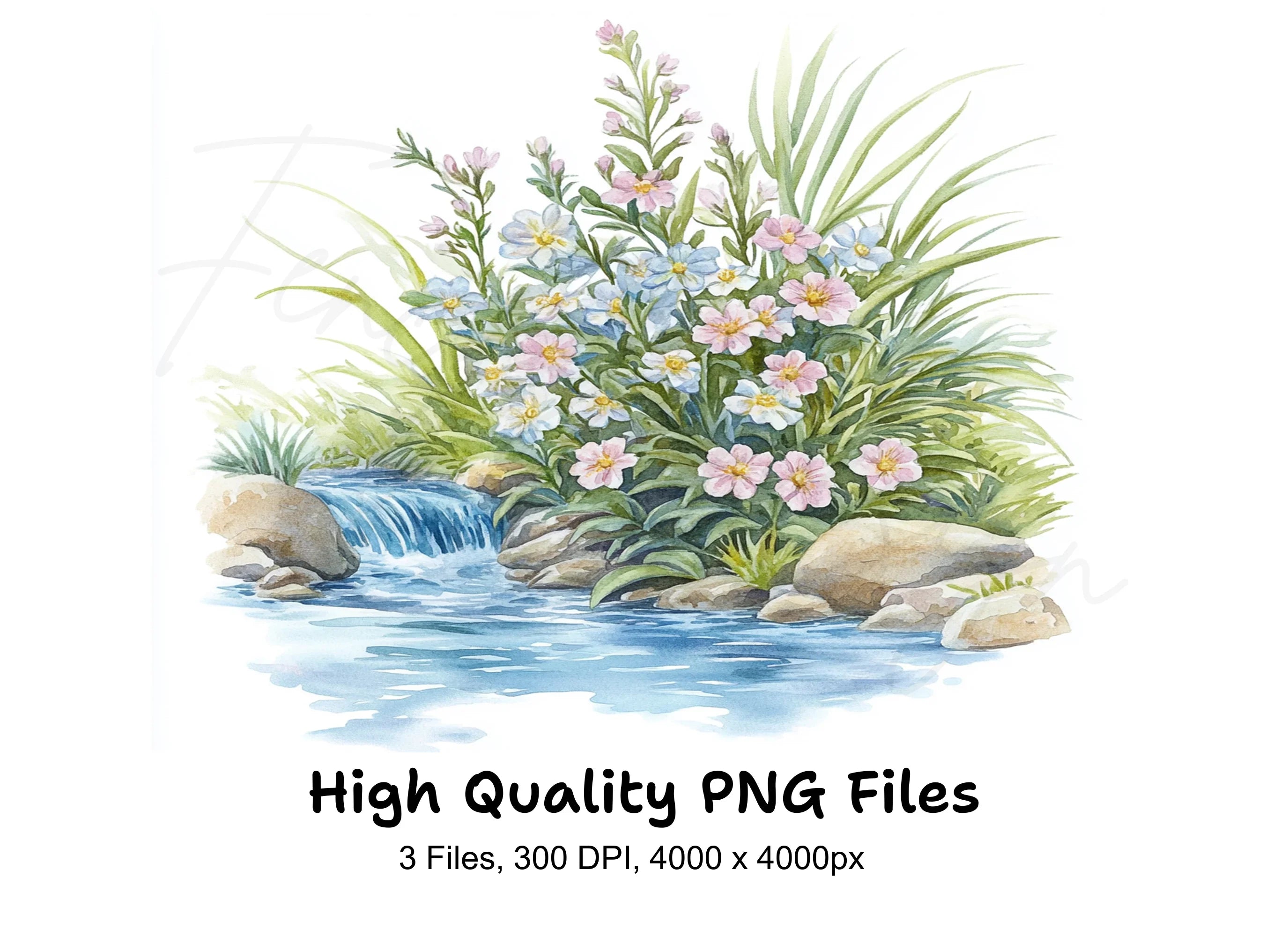 Floral Stream Clipart Bundle