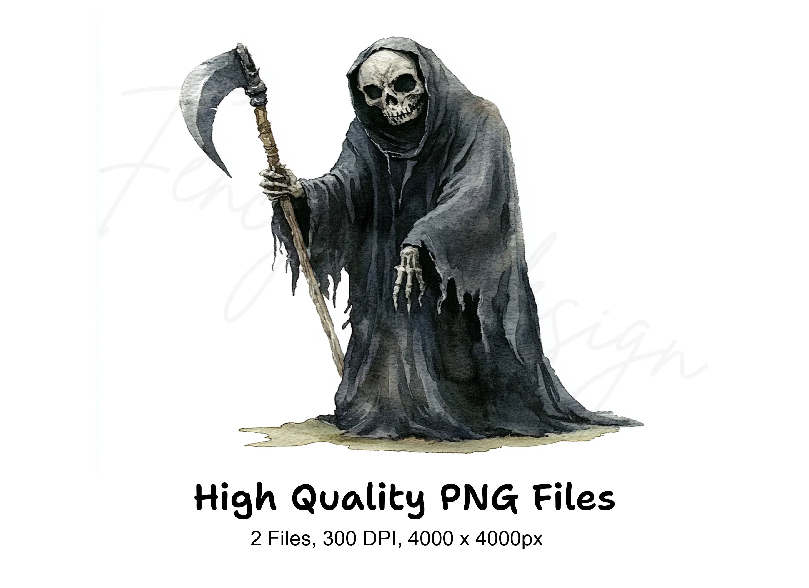 Grim Reaper Illustrations Clipart Bundle