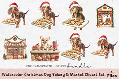 Christmas Dog Bakery & Market Clipart Bundle - CraftNest - Digital Crafting and Art