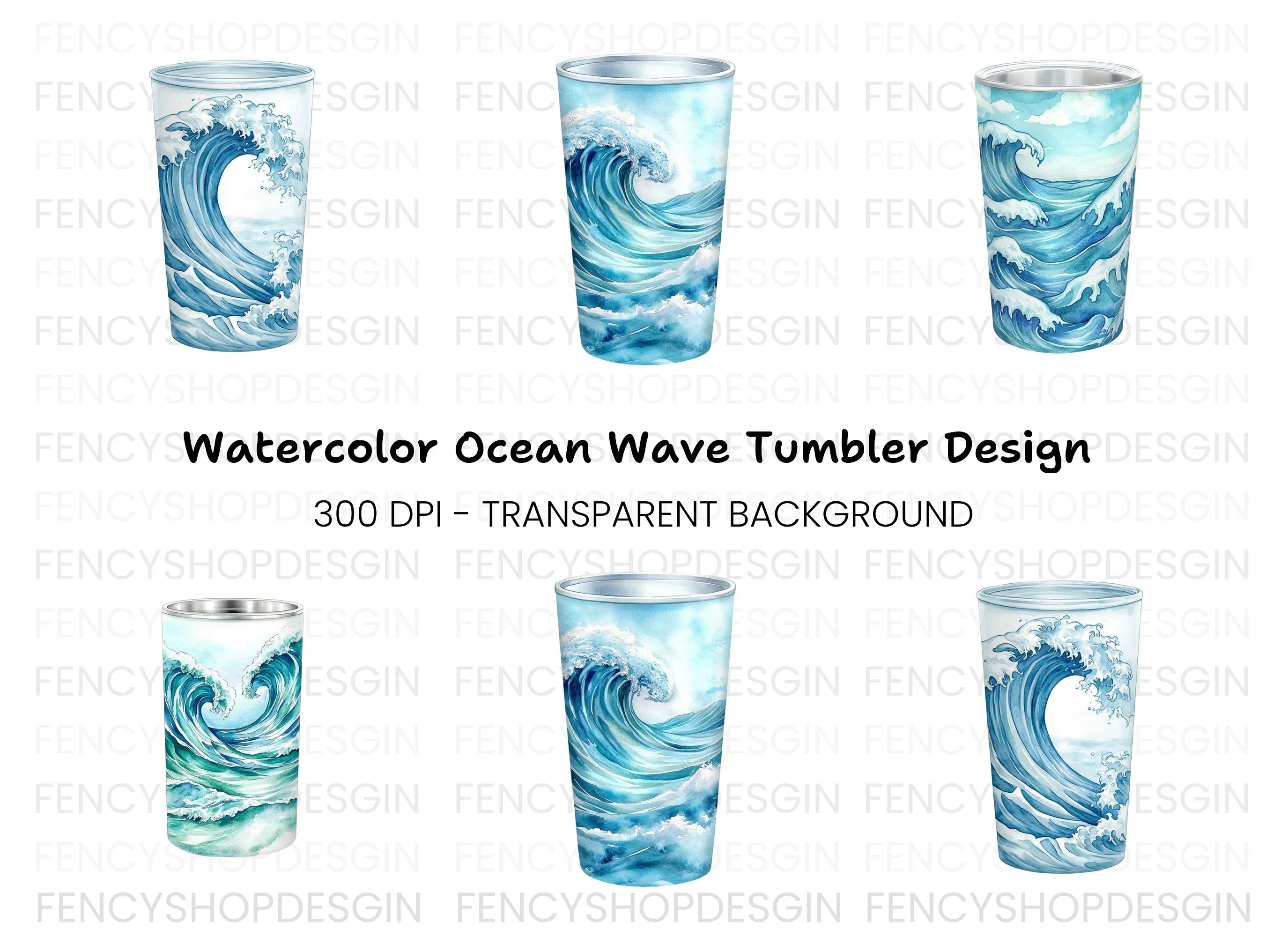 Ocean Wave Tumbler Clipart Bundle