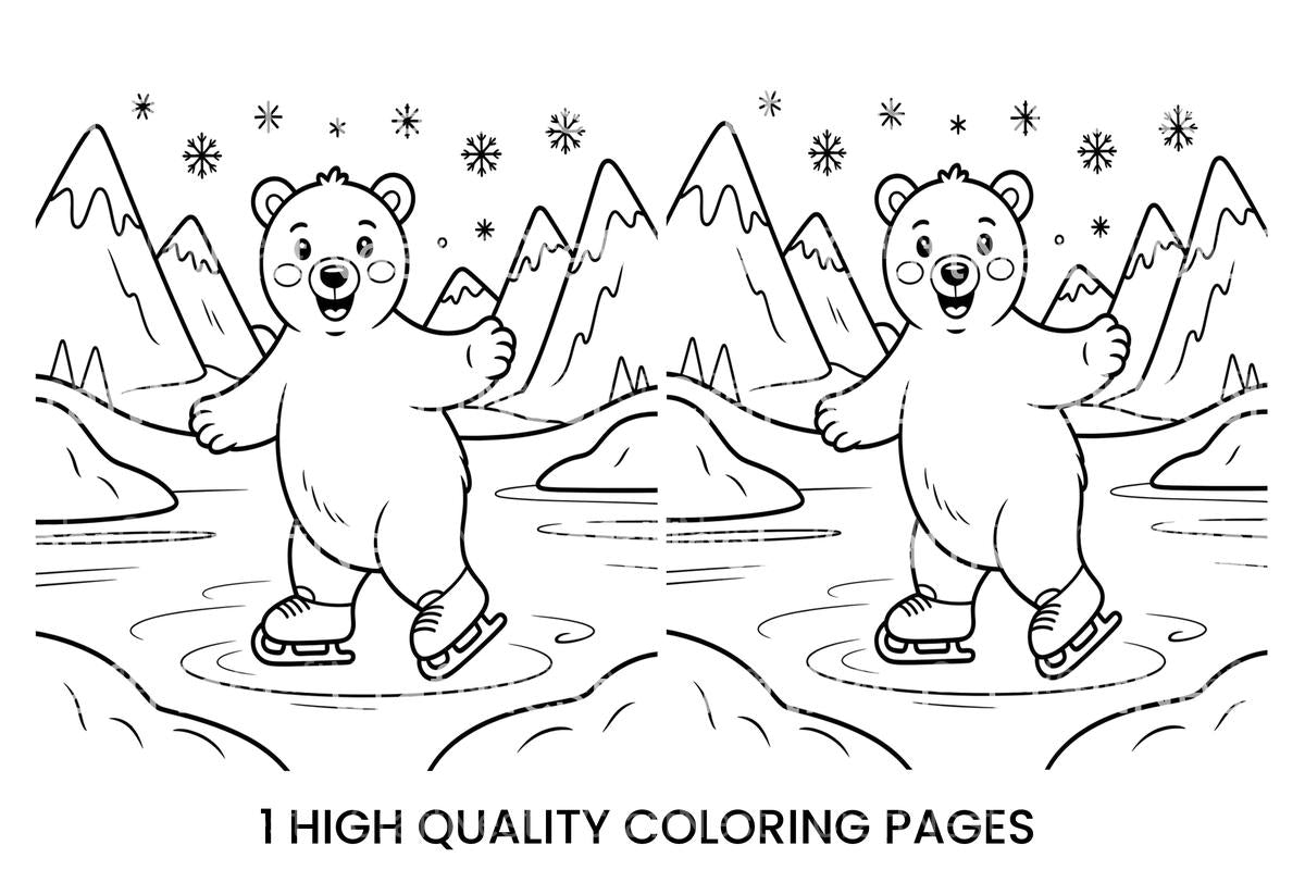 Polar Bear Ice Skating Coloring Books
