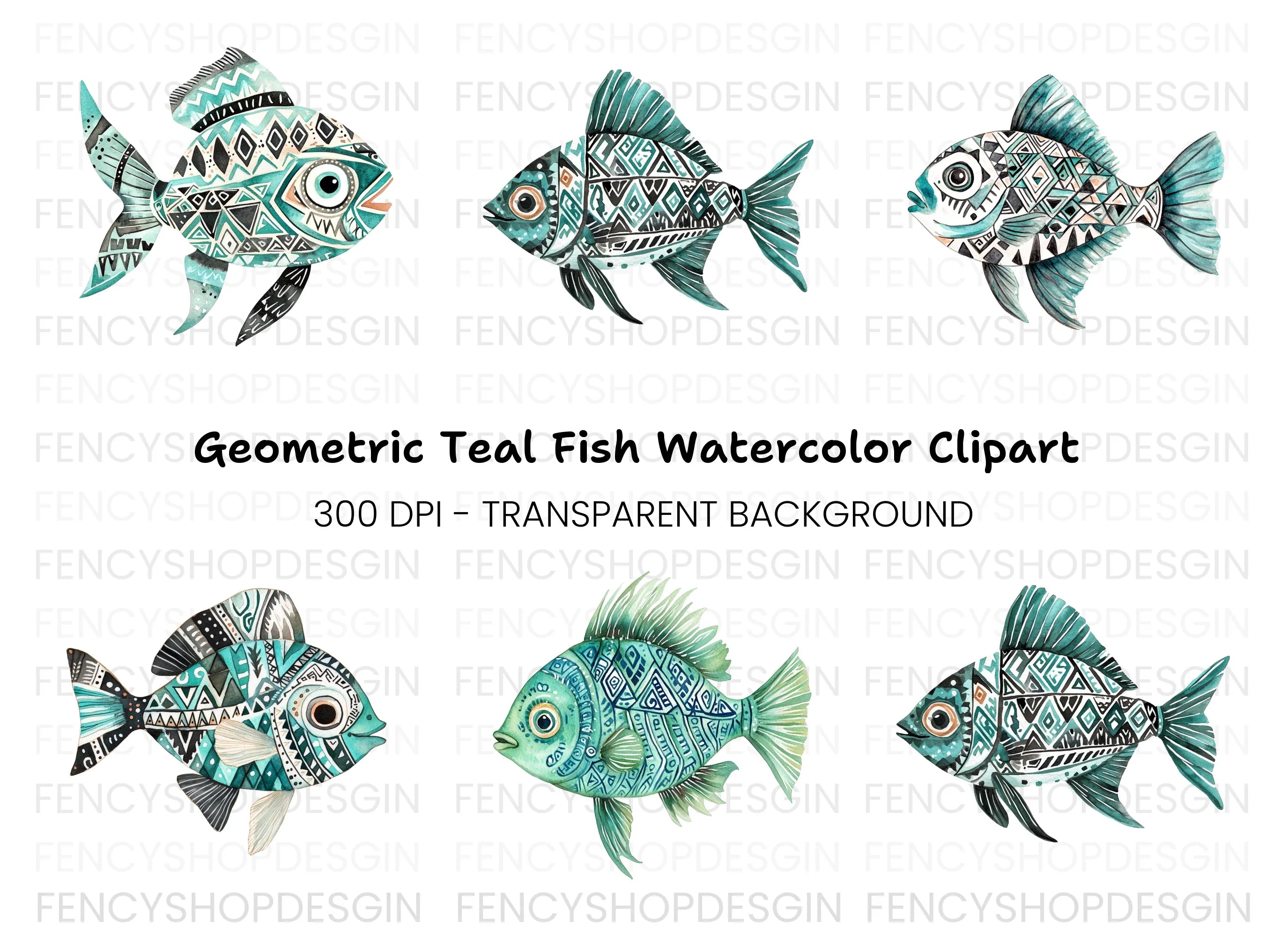 Tribal Fish Clipart Bundle