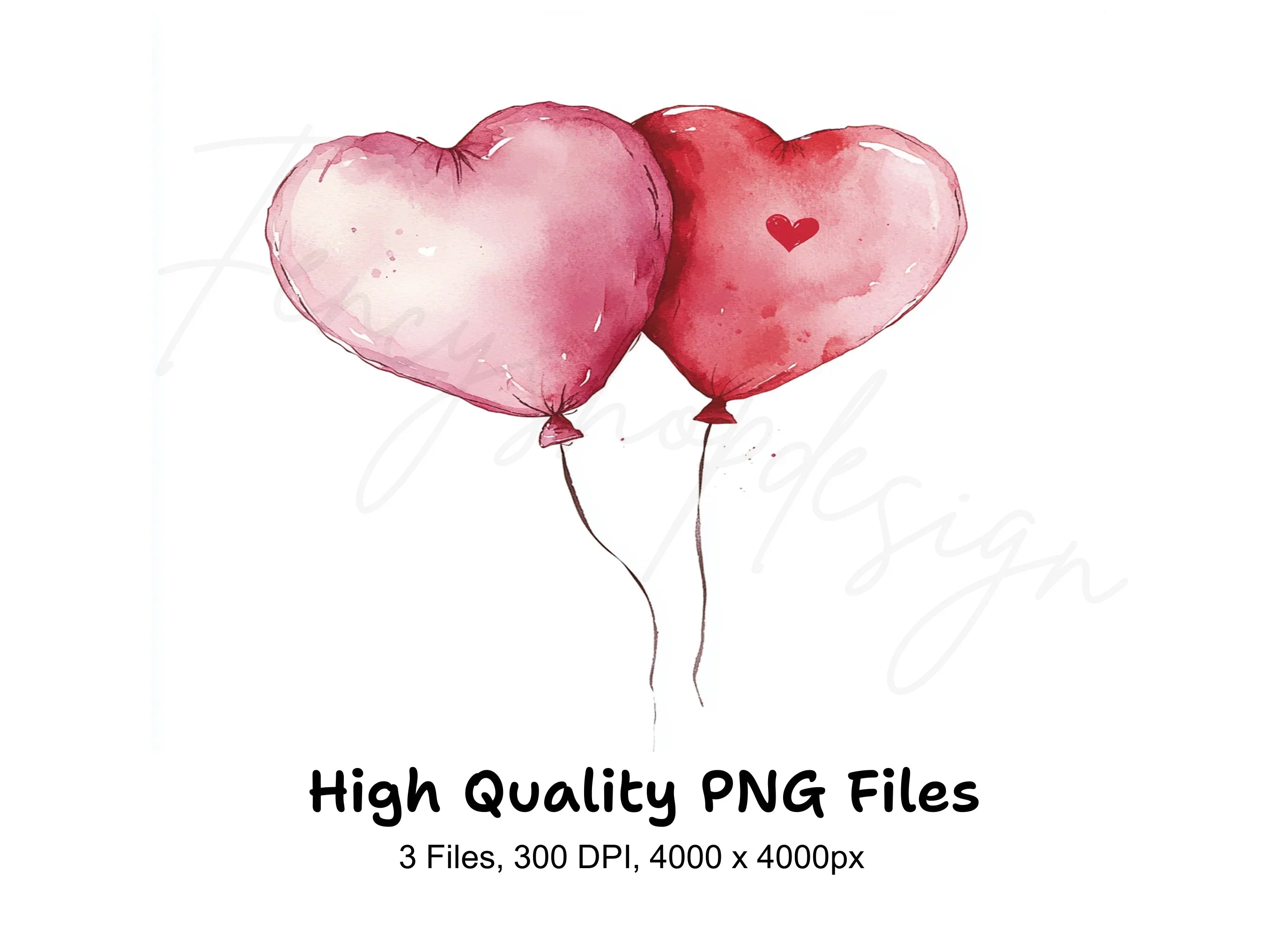 Heart Balloons Clipart Bundle