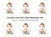 Cute Girl Meditating Clipart Bundle