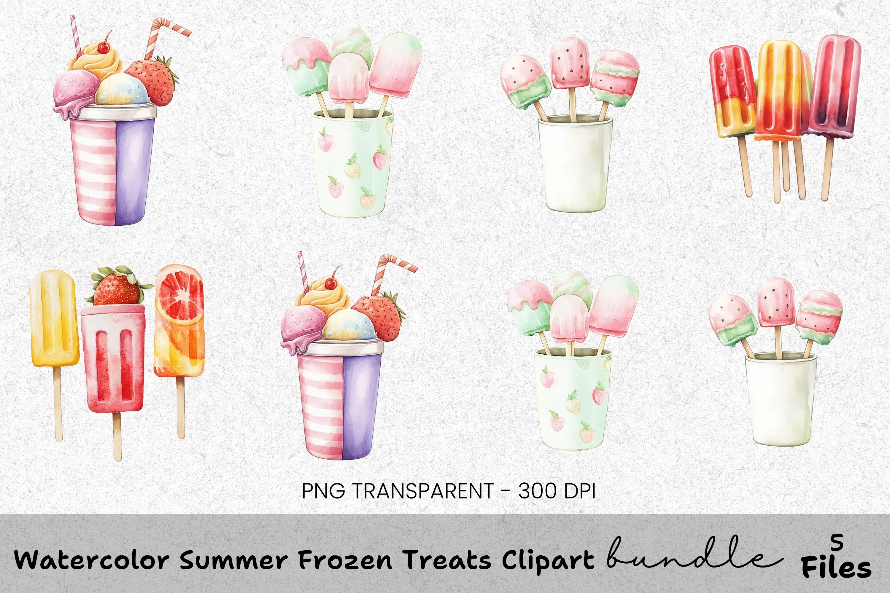 Summer Frozen Treats Clipart Bundle