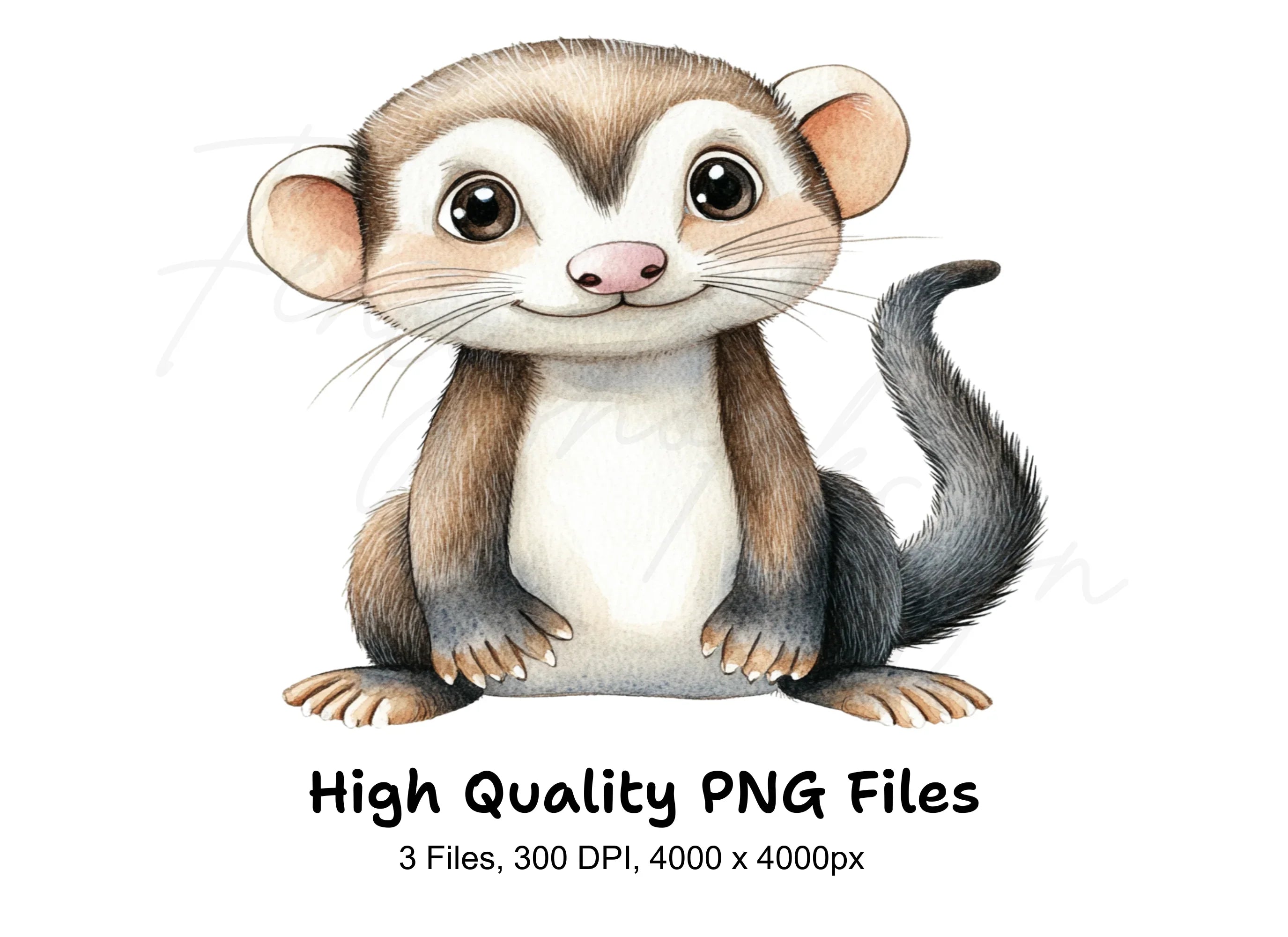 Cute Ferret Clipart Bundle