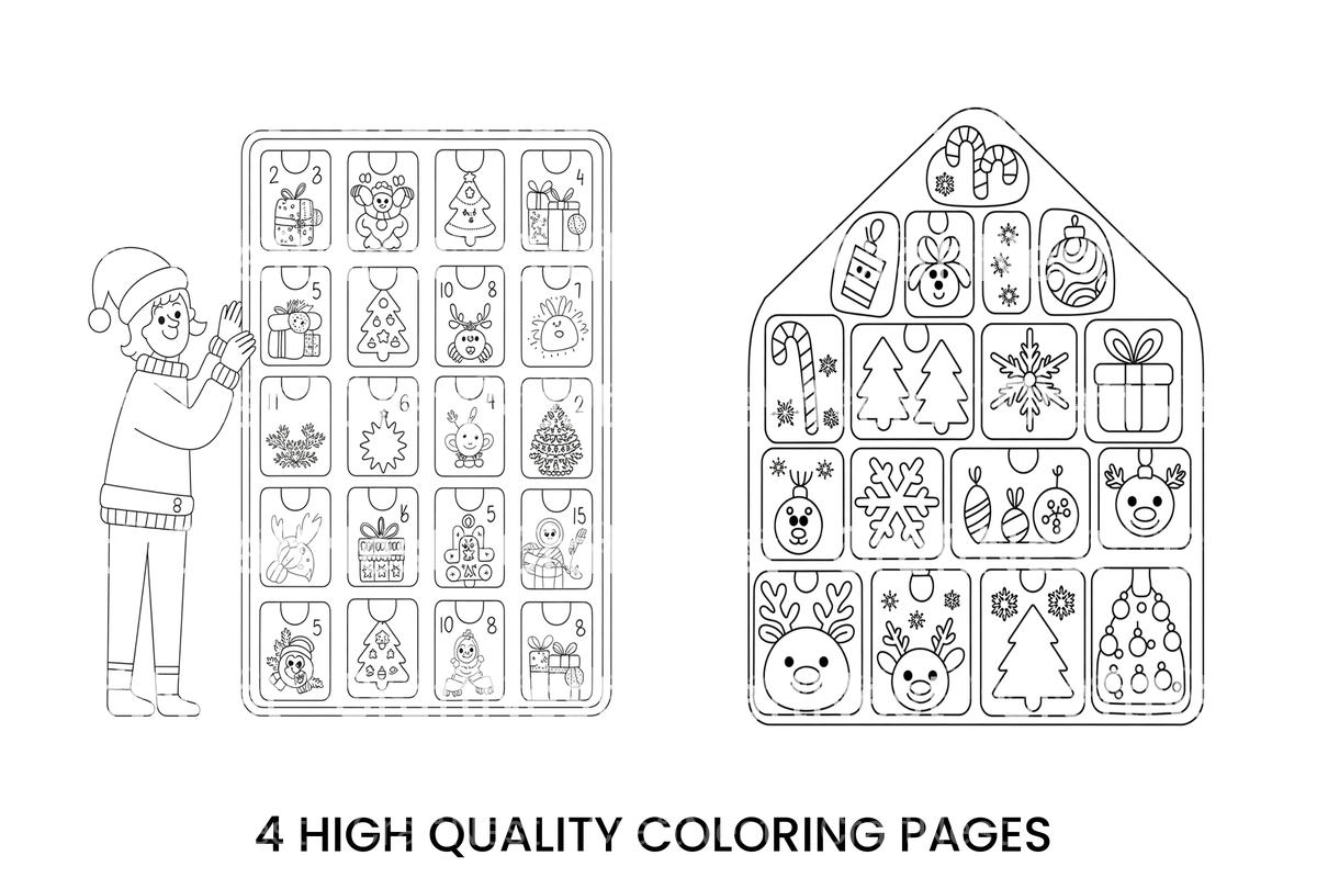 Christmas Advent Calendar Coloring Books
