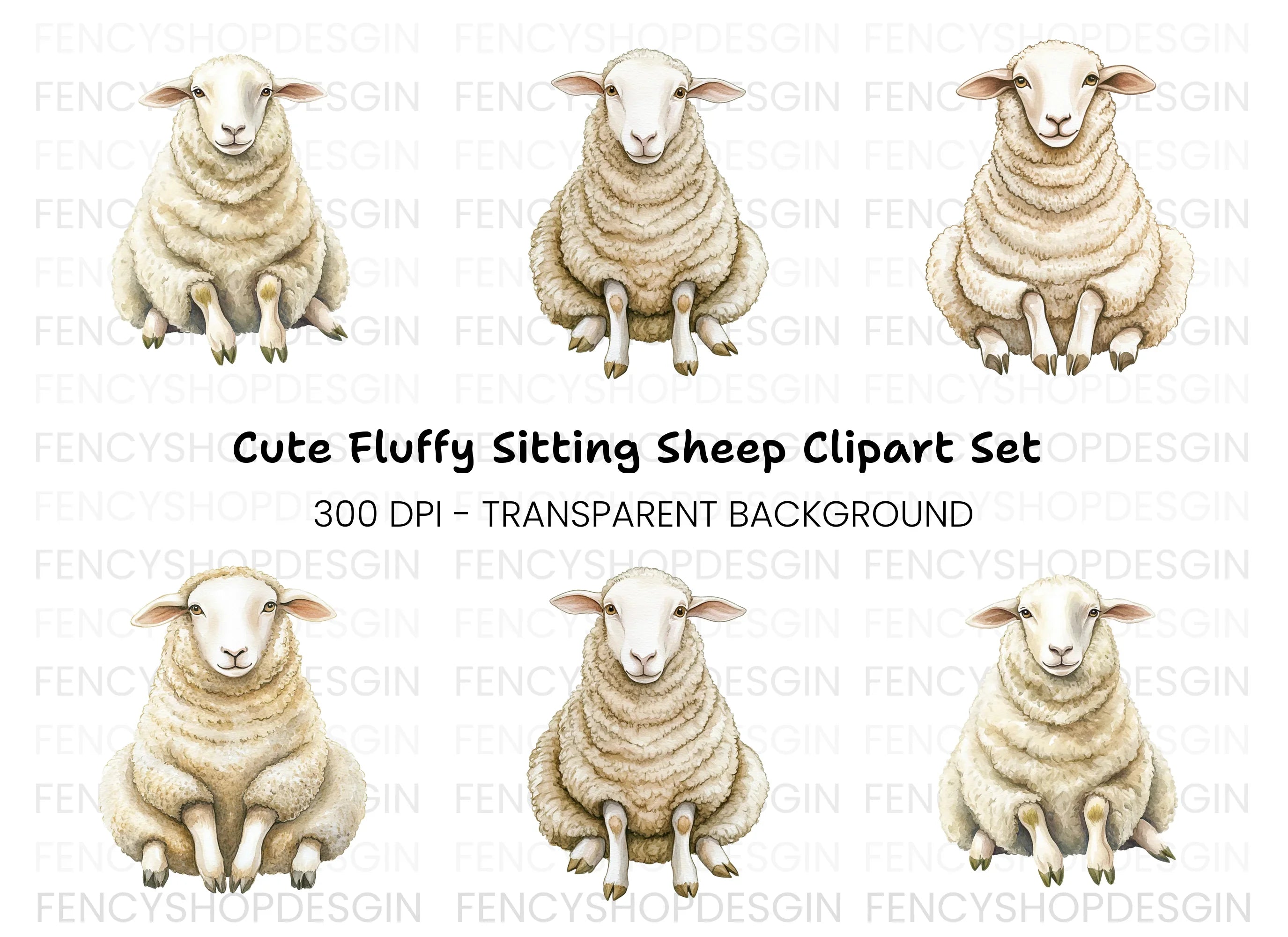Cute Sheep Clipart Bundle