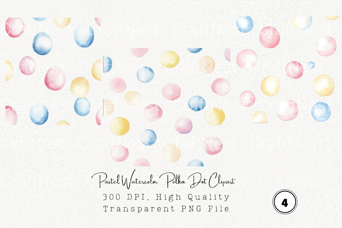 Pastel Polka Dot Clipart Bundle