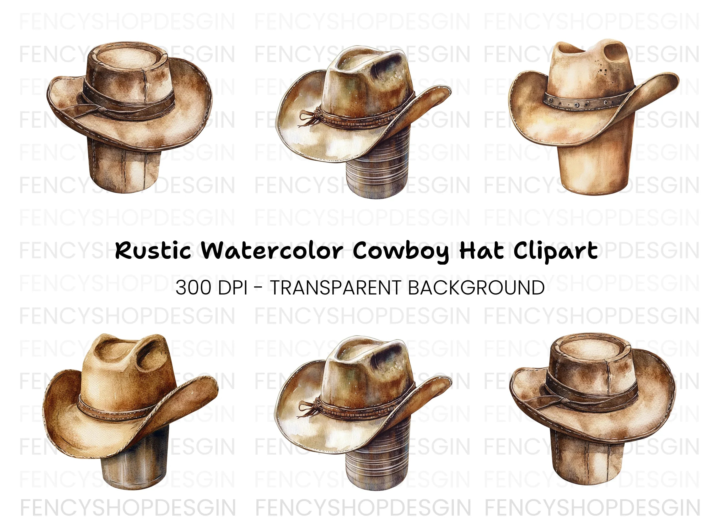 Cowboy Hat Clipart Bundle