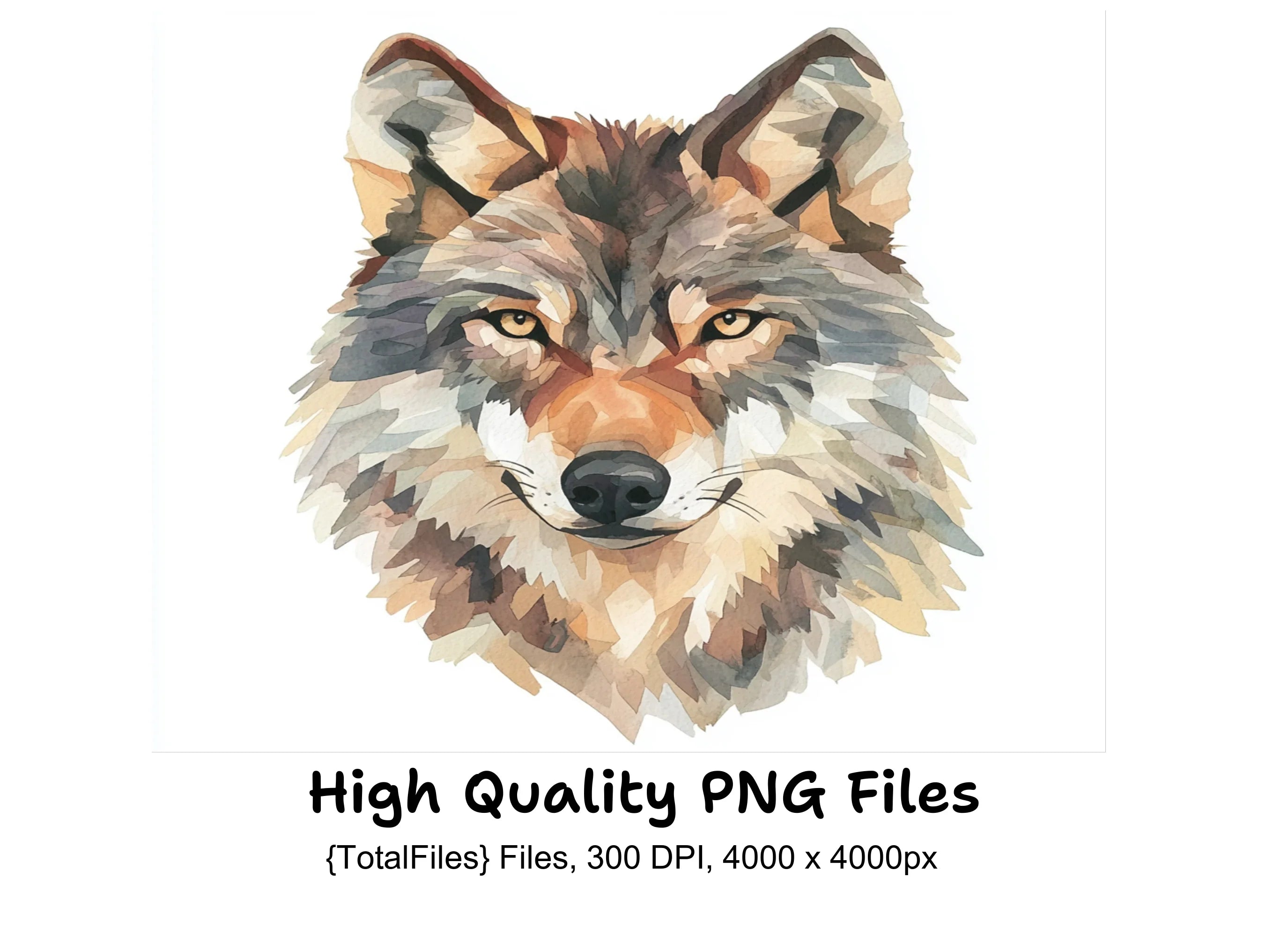 Wolf Head Clipart Bundle