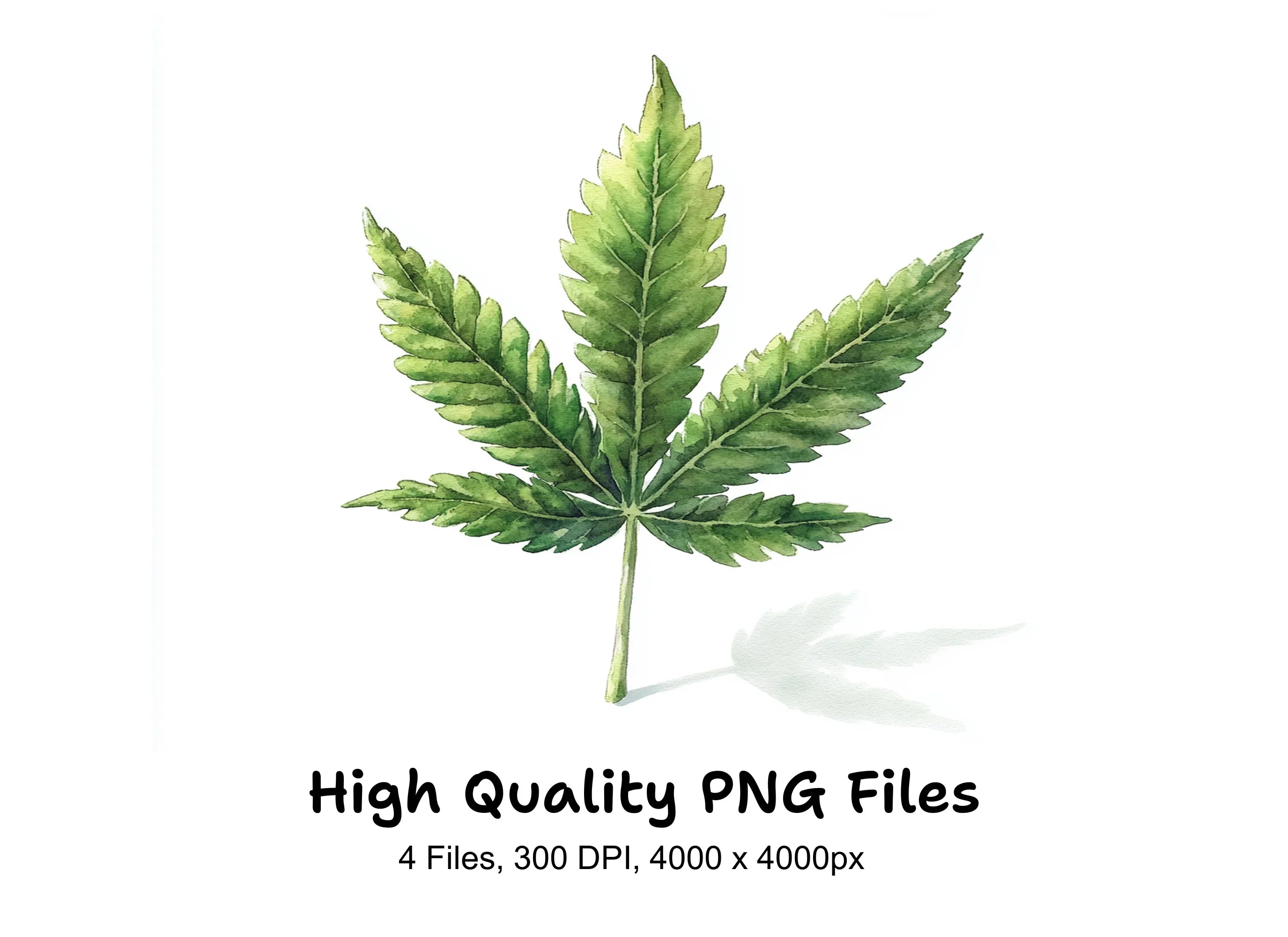 Green Marijuana Leaf Clipart Bundle