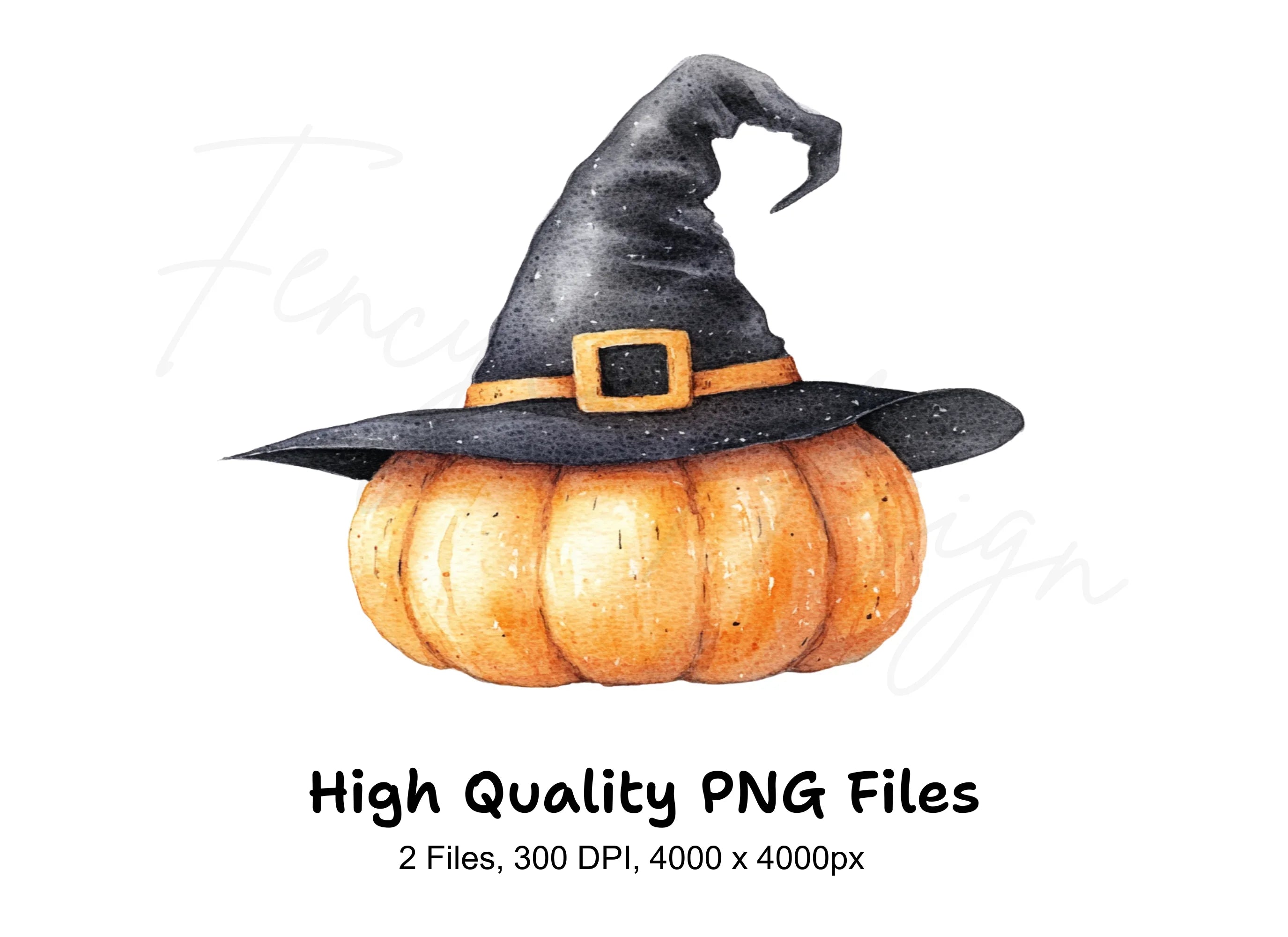 Halloween Pumpkin Witch Hats Clipart Bundle