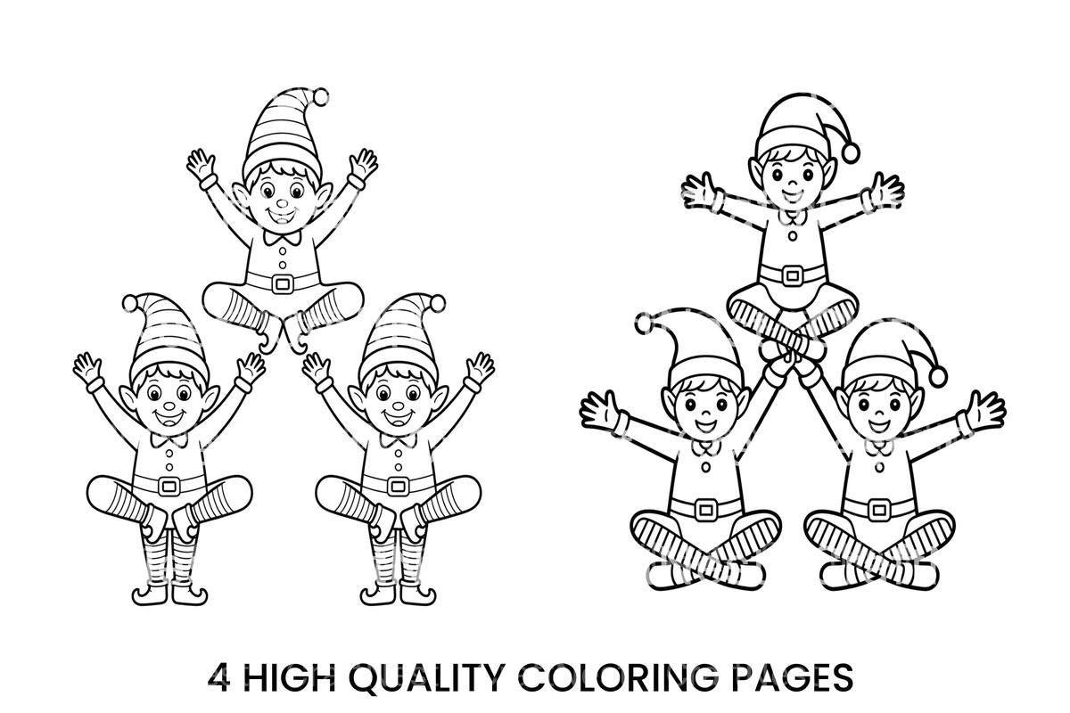 Christmas Elf Pyramid Fun Coloring Books
