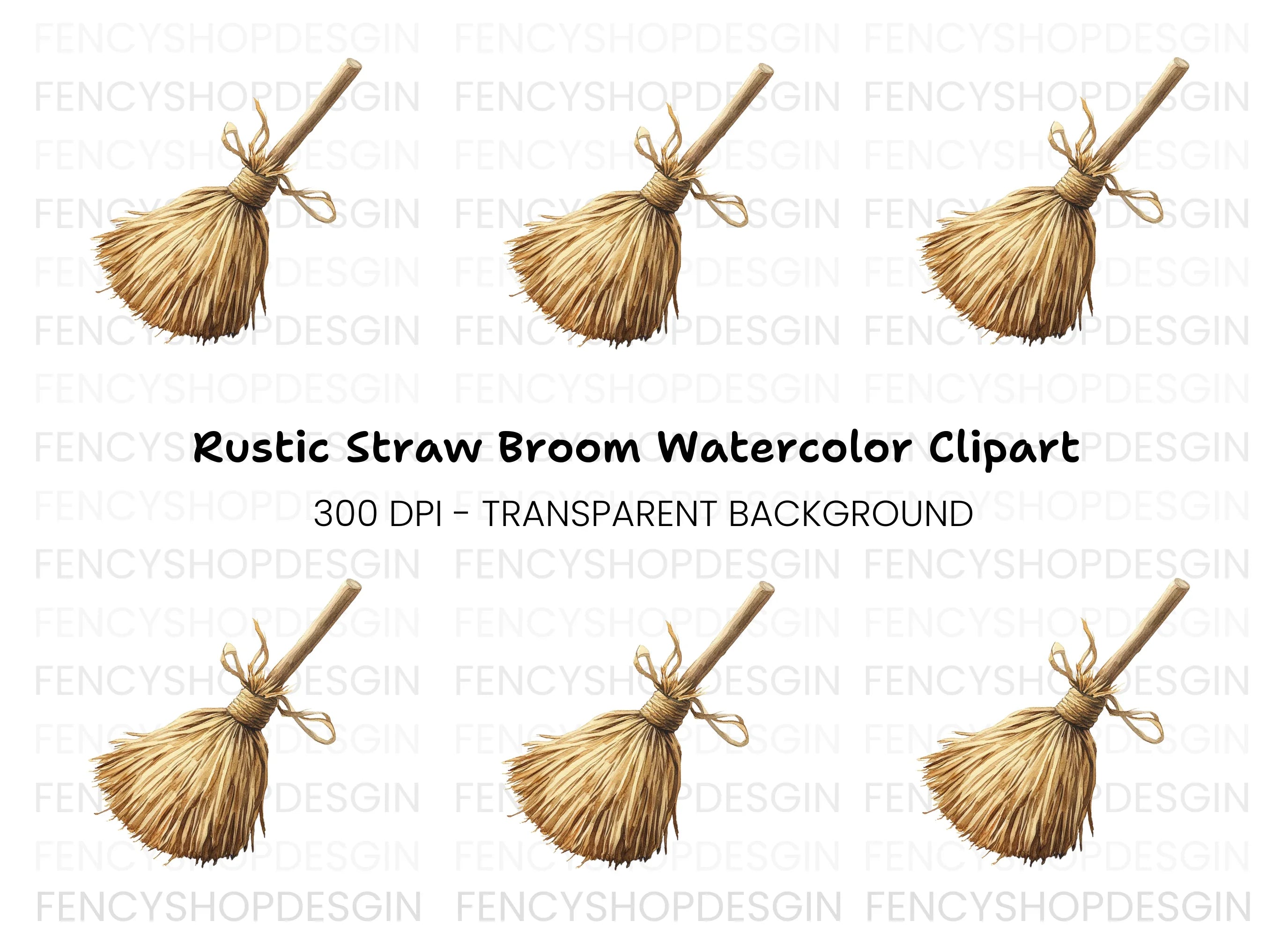 Witch Broom Clipart Bundle