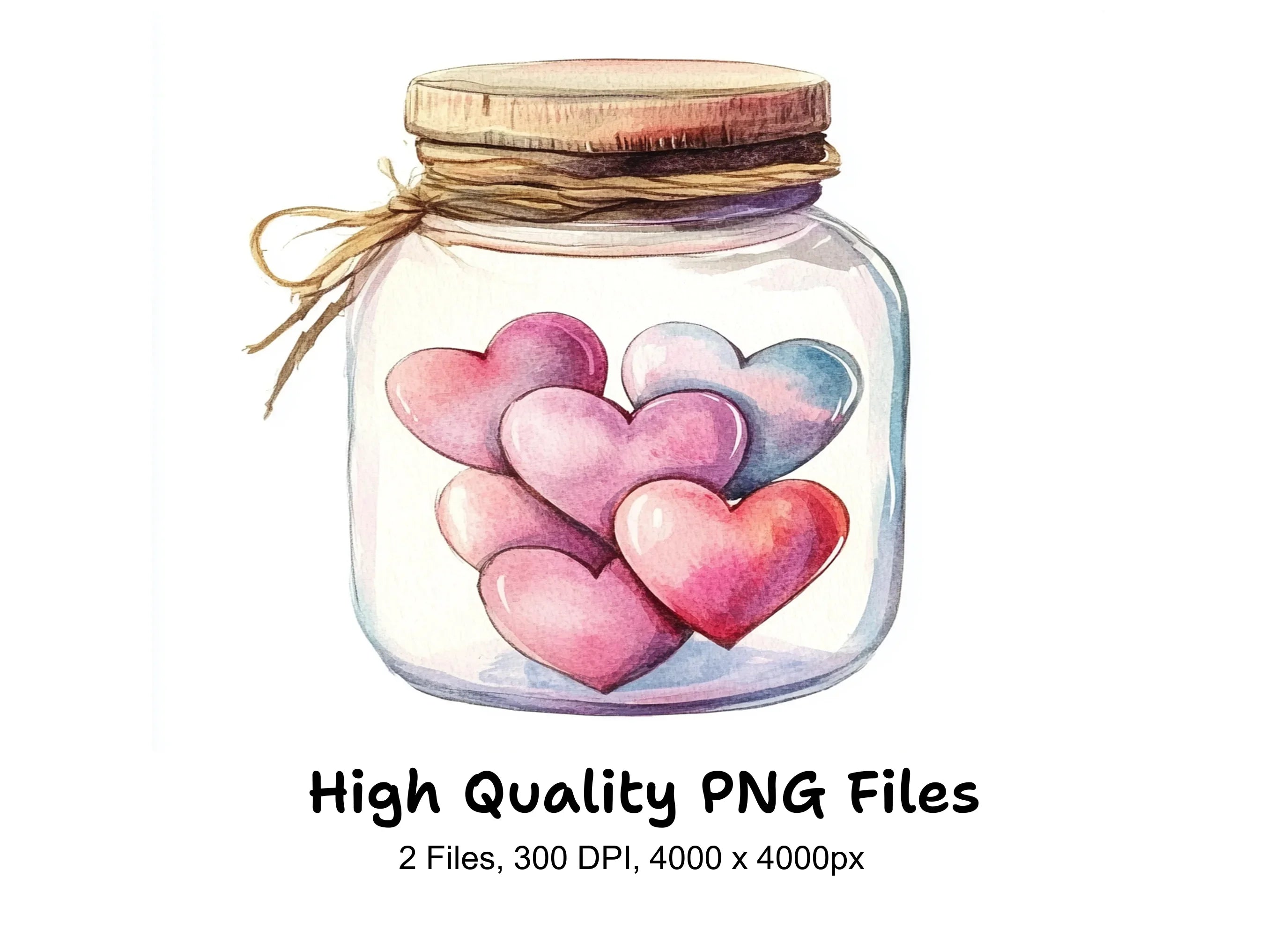 Hearts in Jar Clipart Bundle