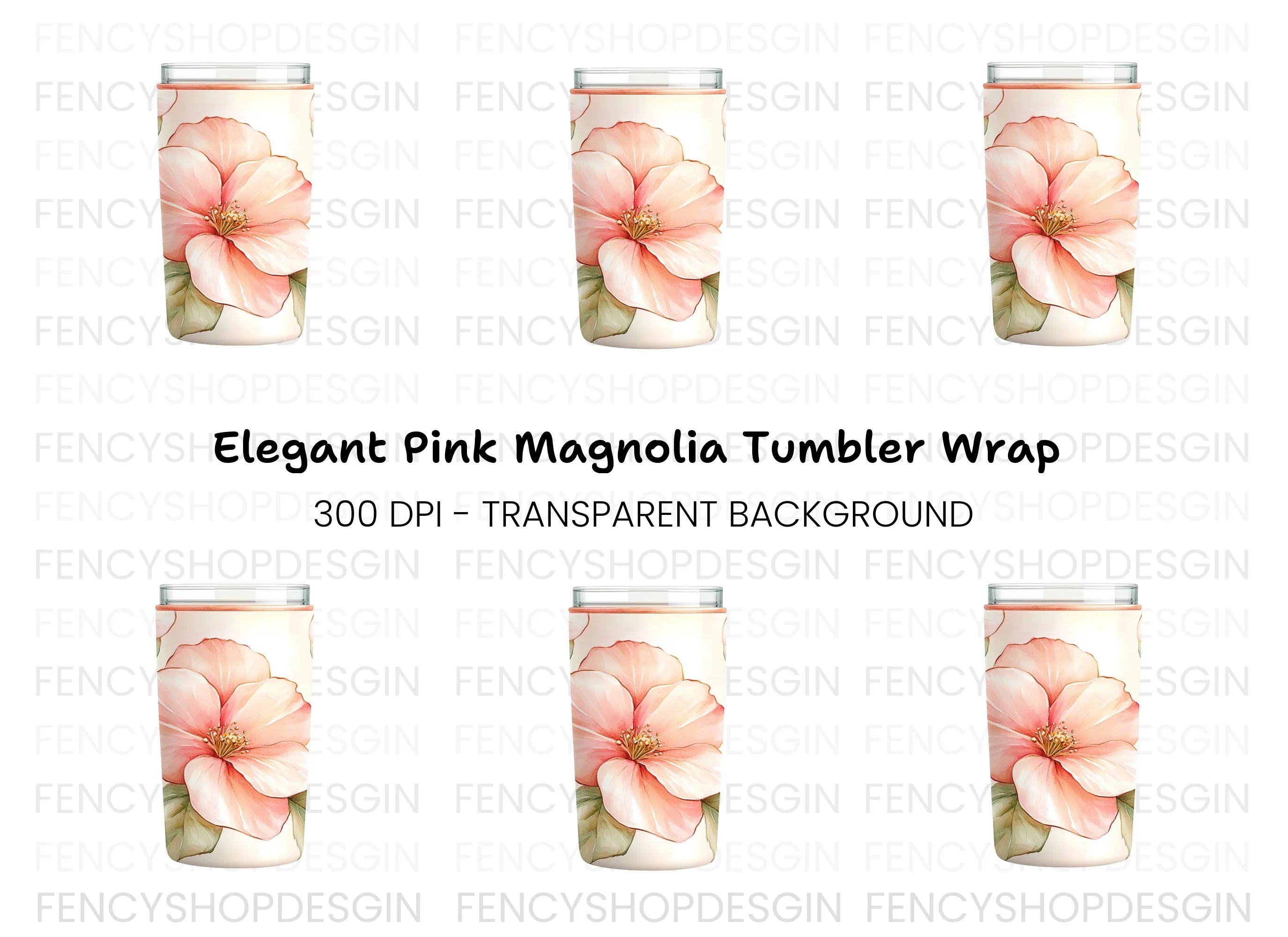 Large Bloom Tumbler Clipart Bundle