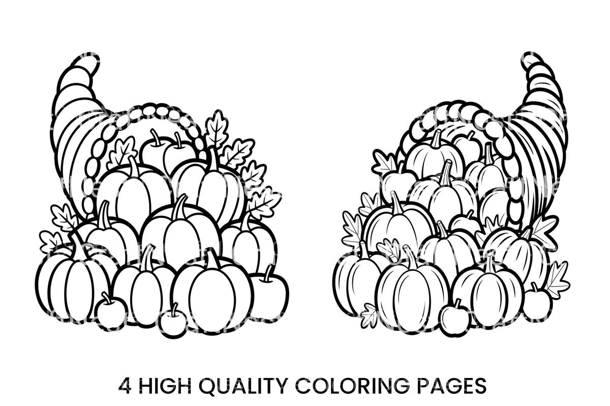 Thanksgiving Cornucopia Coloring Books
