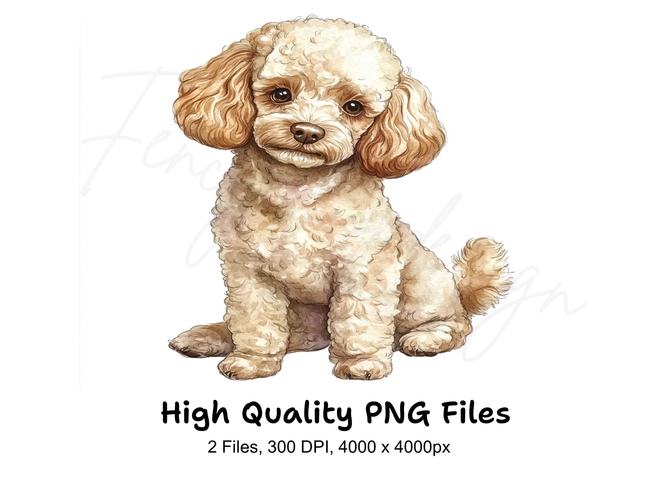 Adorable Poodle Puppy Clipart Bundle
