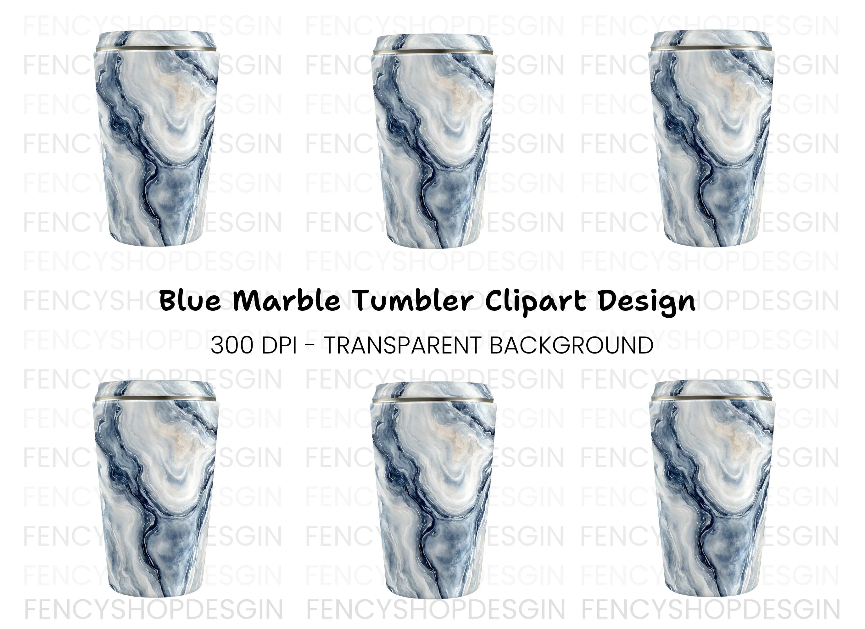 Blue Marble Tumbler Clipart Bundle