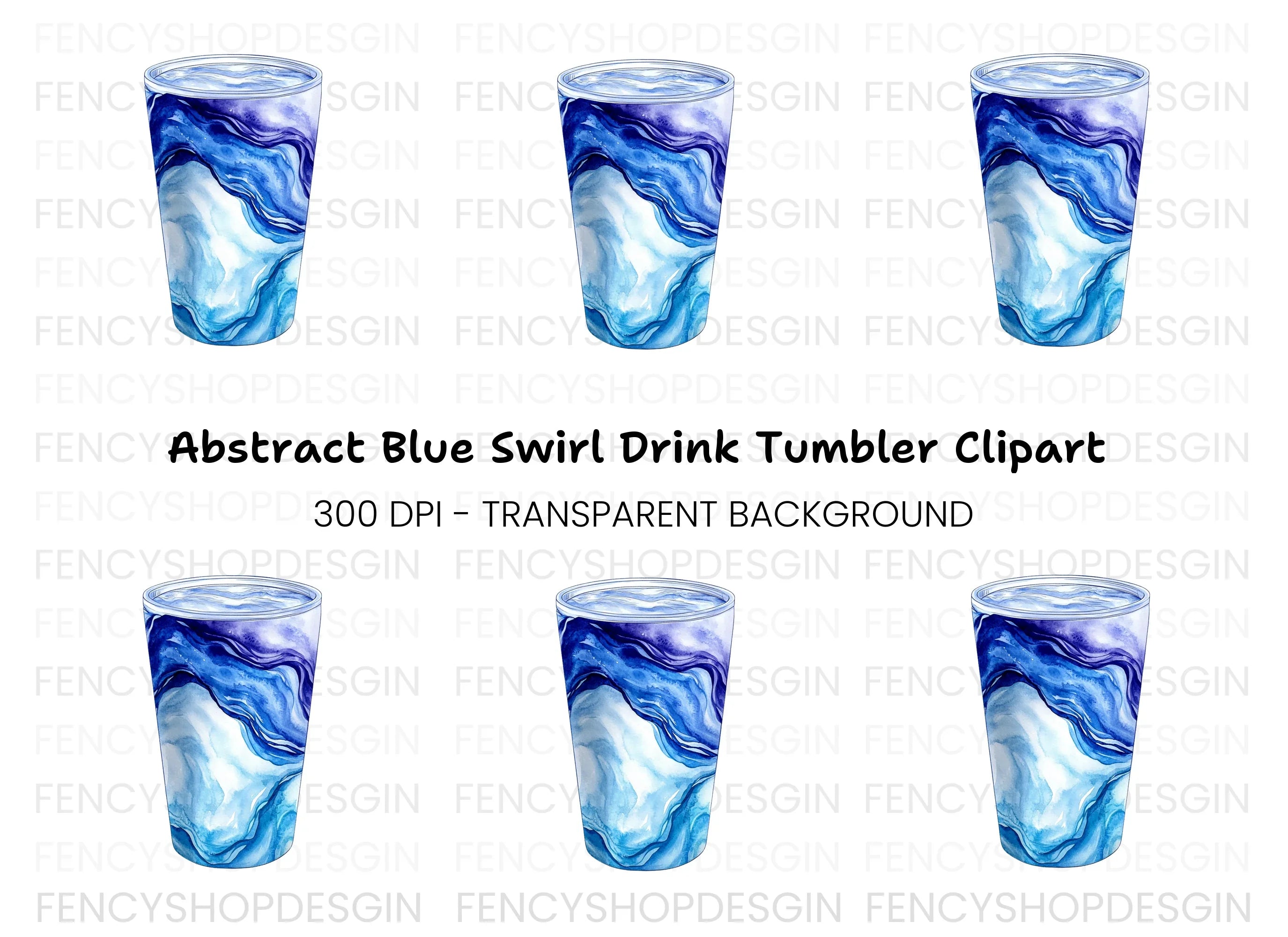 Abstract Blue Glass Clipart Bundle