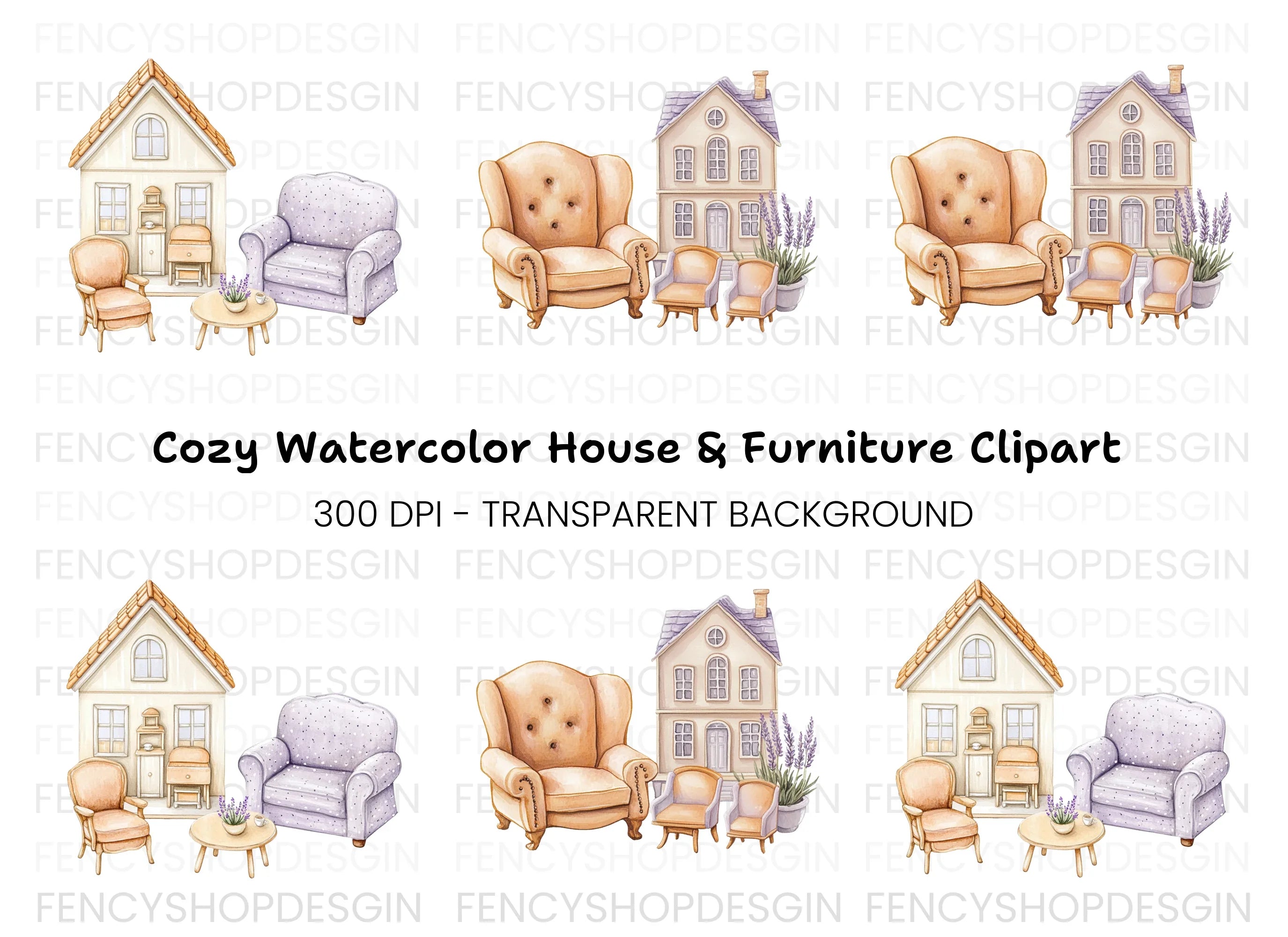 Cozy Home Decor Clipart Bundle