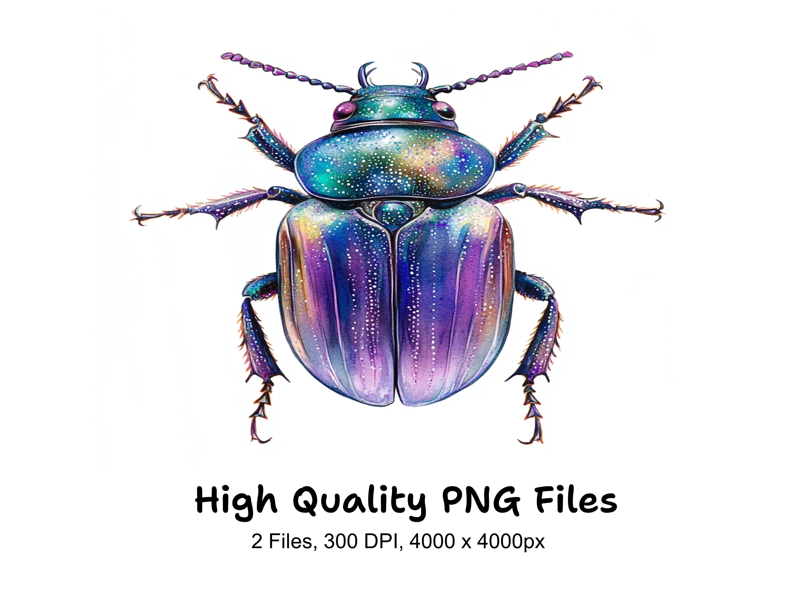 Vibrant Jewel Beetle Clipart Bundle