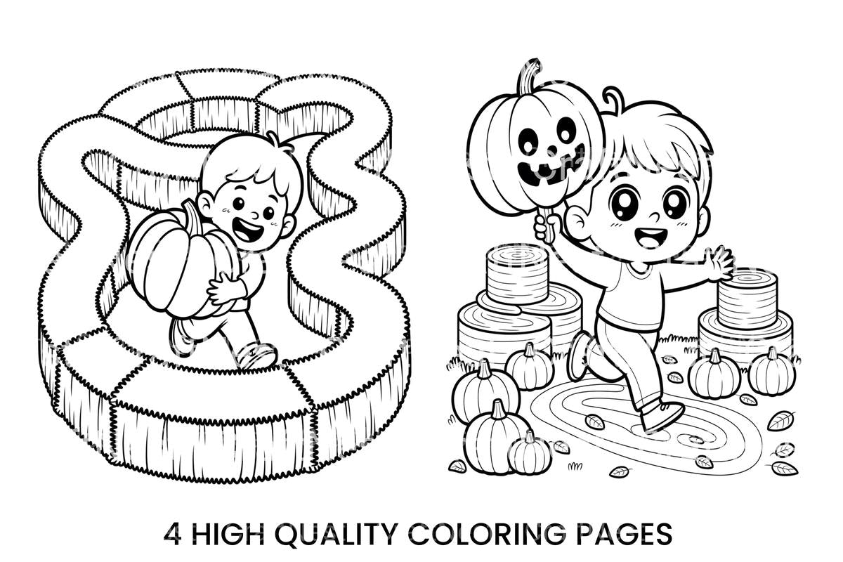 Pumpkin Patch Maze for Kids Coloring Books