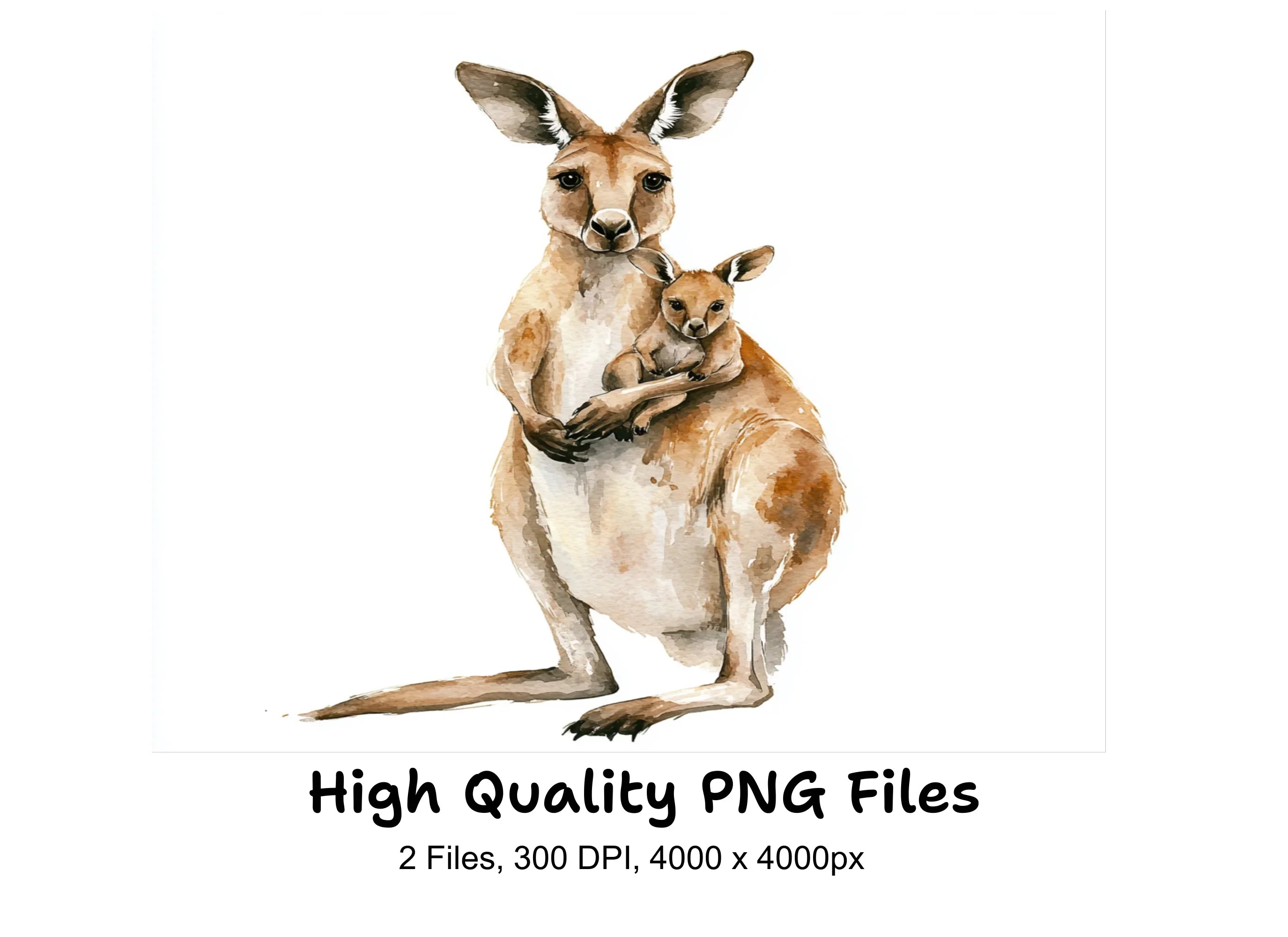 Kangaroo and Joey Clipart Bundle