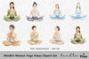 Mindful Women Yoga Poses Clipart Bundle