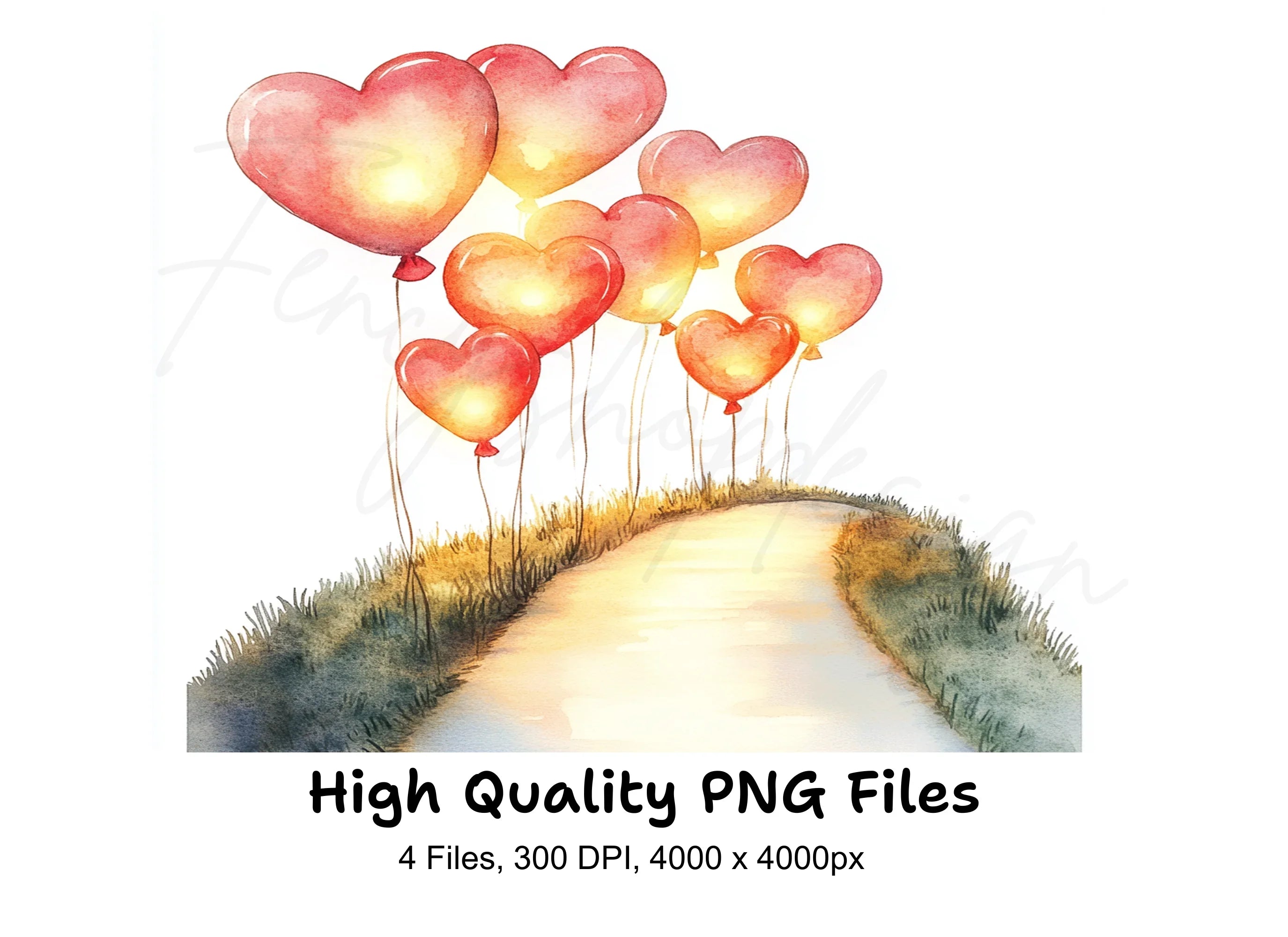 Heart Balloons Clipart Bundle