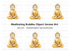 Meditating Buddha with Halo Clipart Bundle