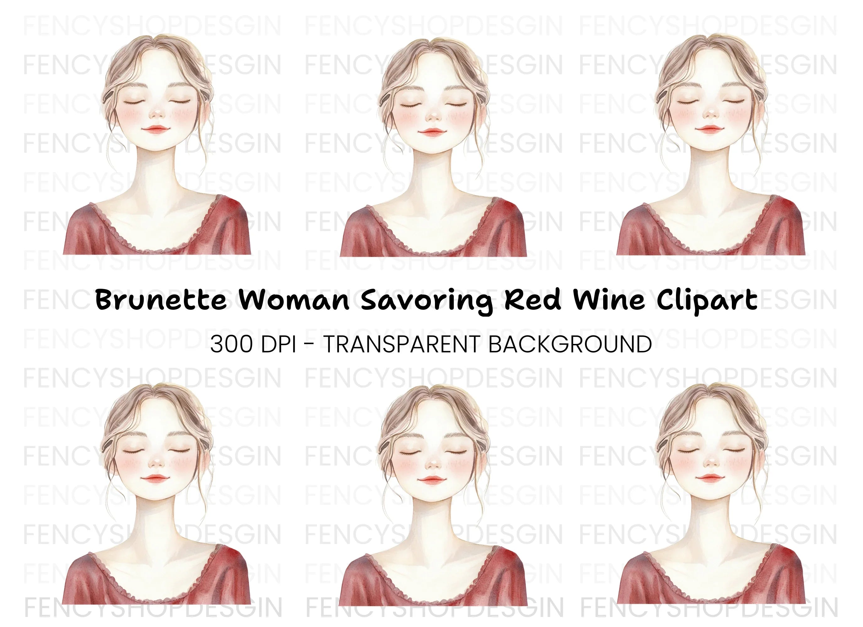 Serene Woman Clipart Bundle