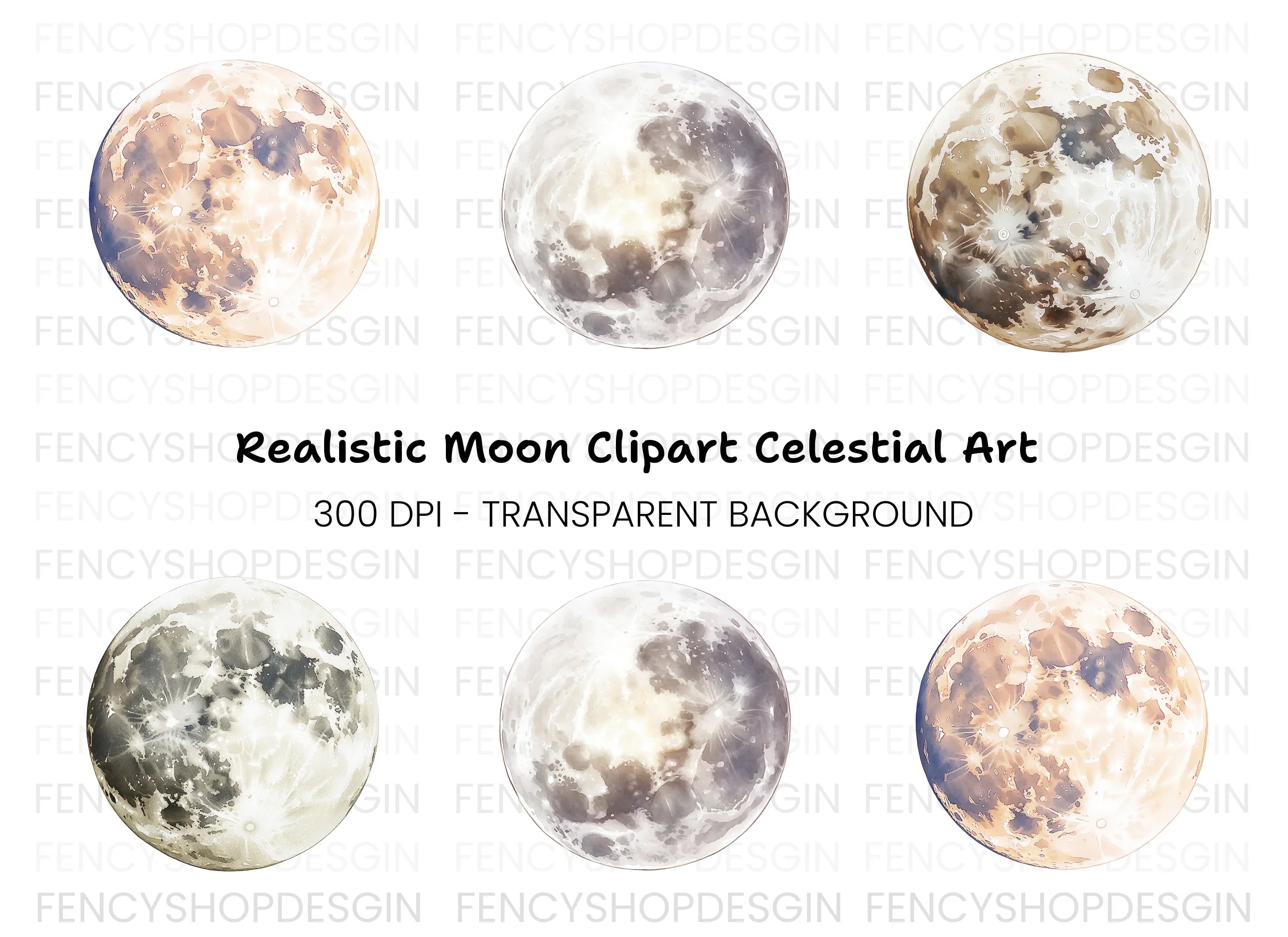 Moon Phases Clipart Bundle