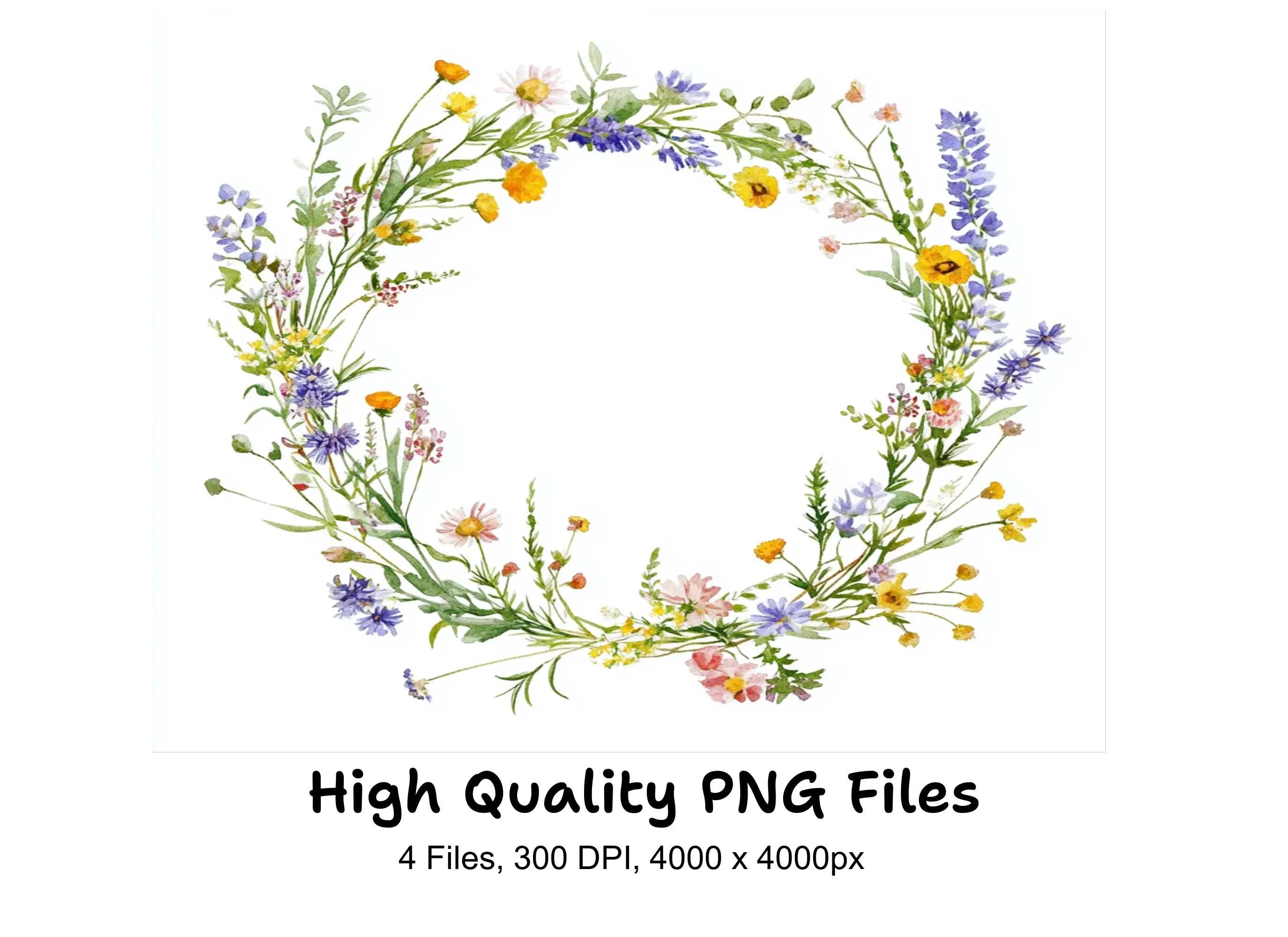 Wildflower Wreaths Clipart Bundle