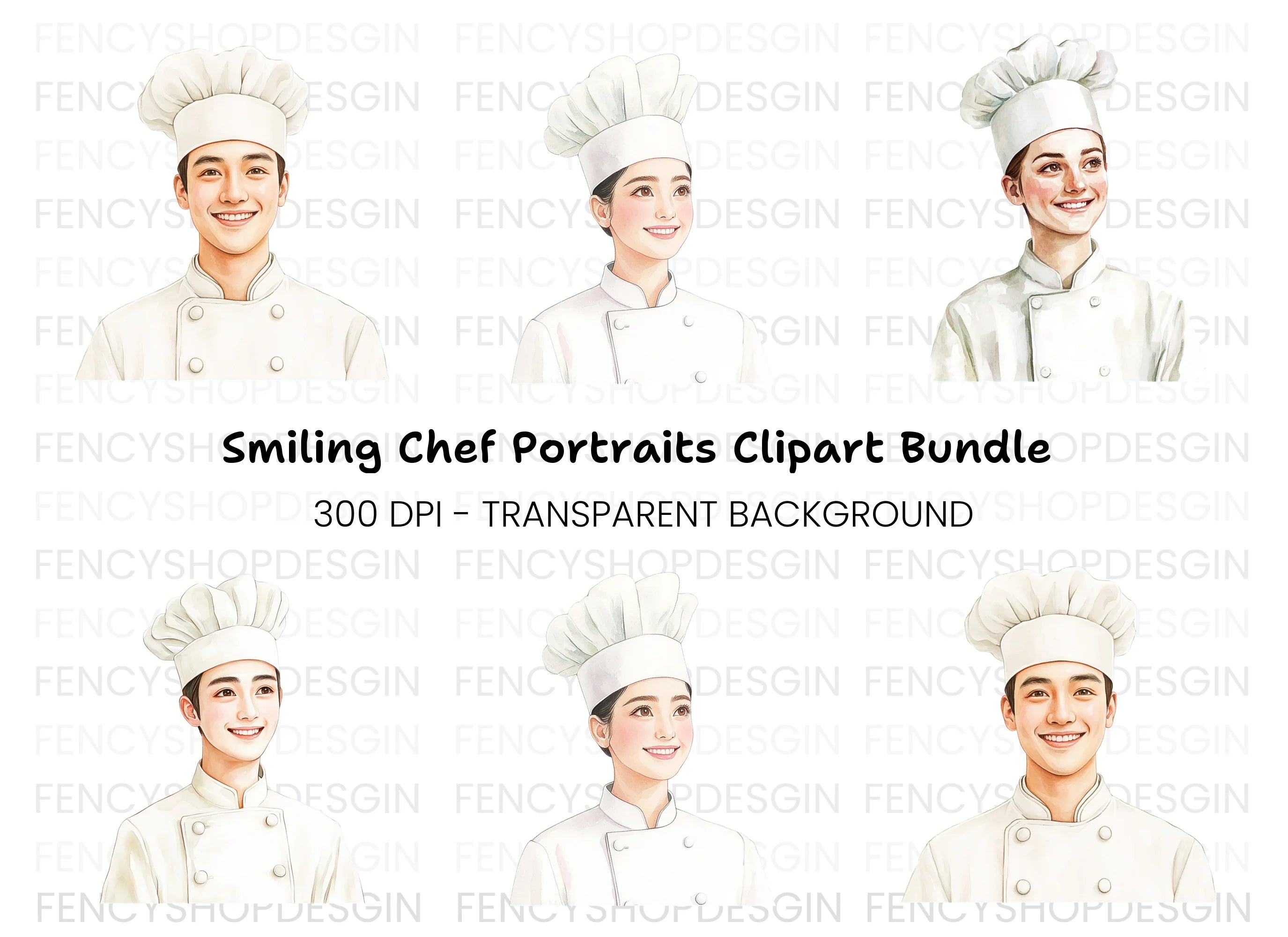 Diverse Chef Team Clipart Bundle