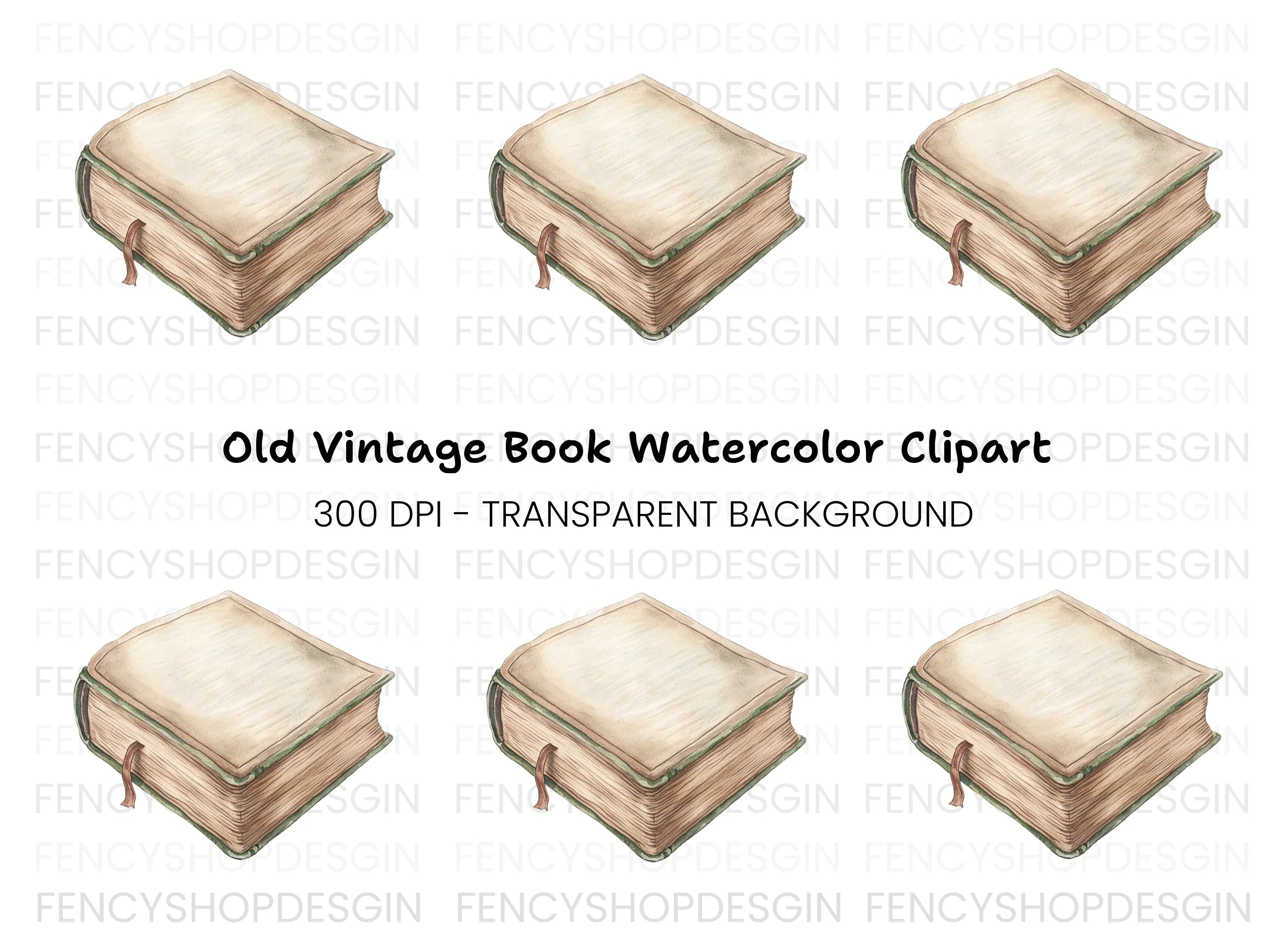 Single Vintage Book Clipart Bundle