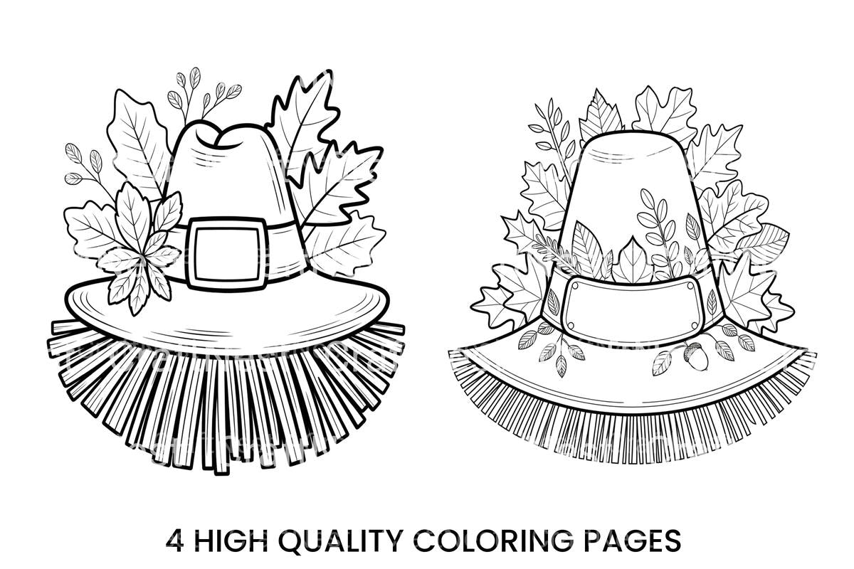 Thanksgiving Pilgrim Hat Coloring Books