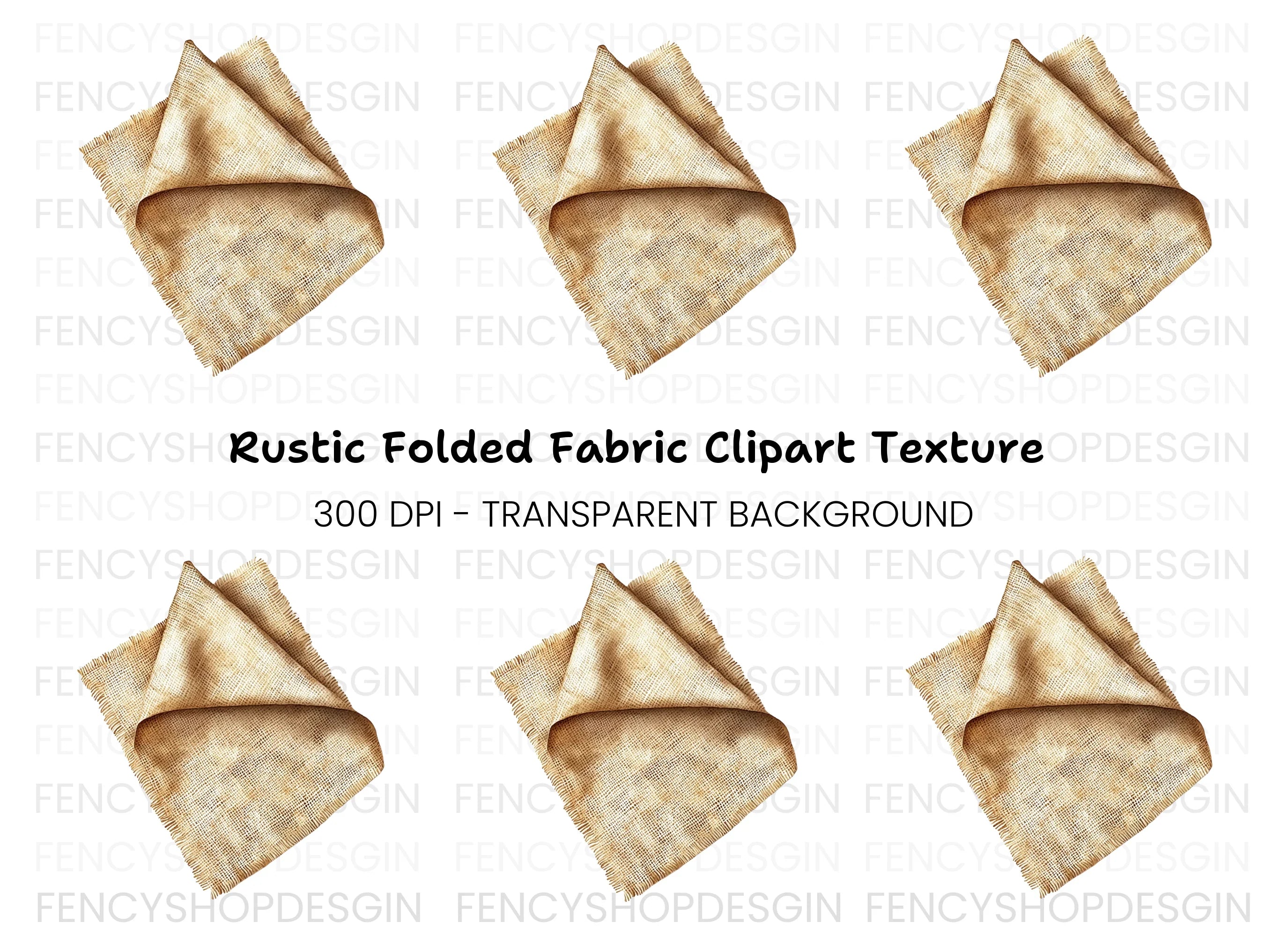 Rustic Burlap Fabric Texture Clipart Bundle