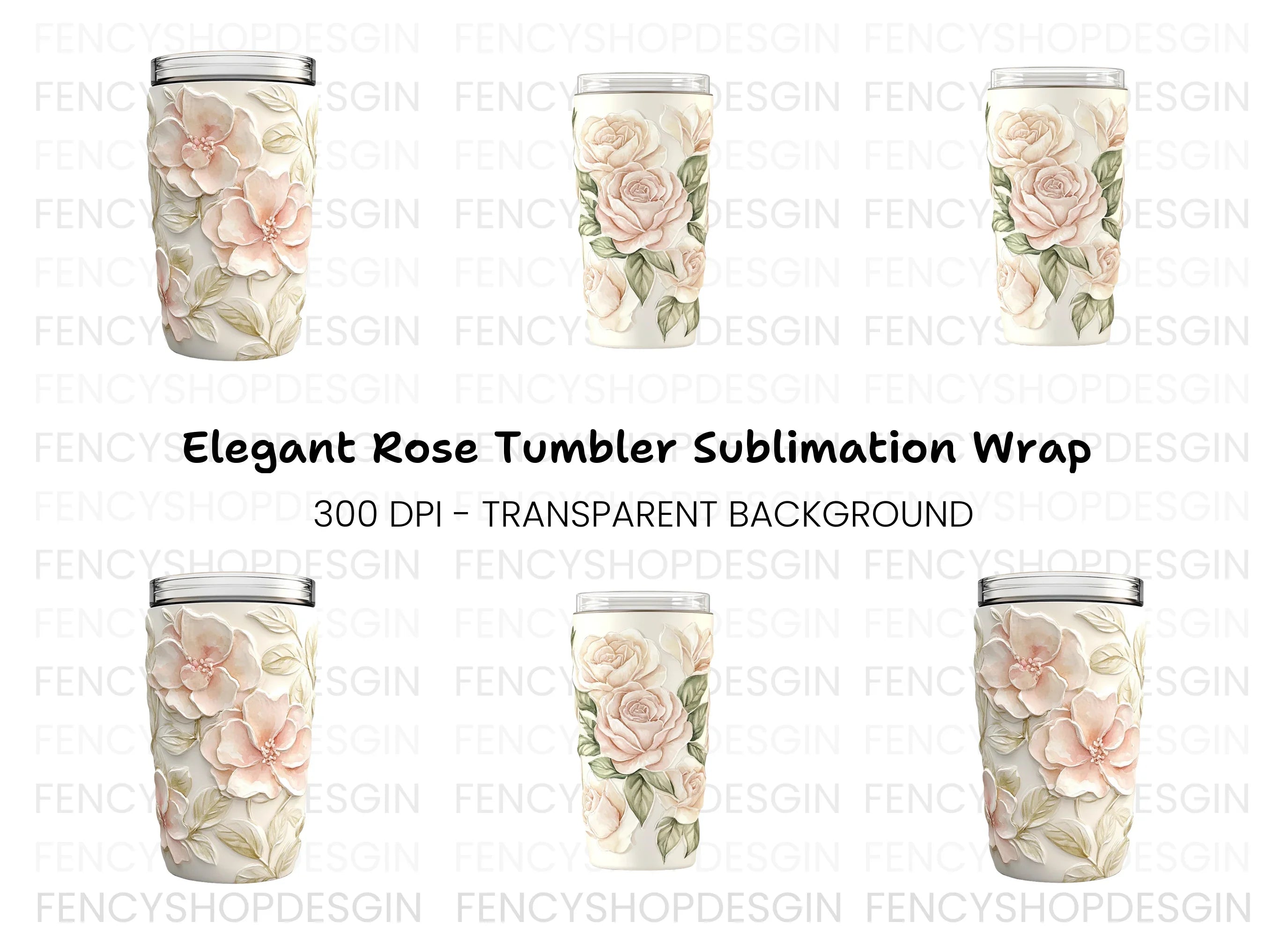 Elegant Floral Tumbler Clipart Bundle
