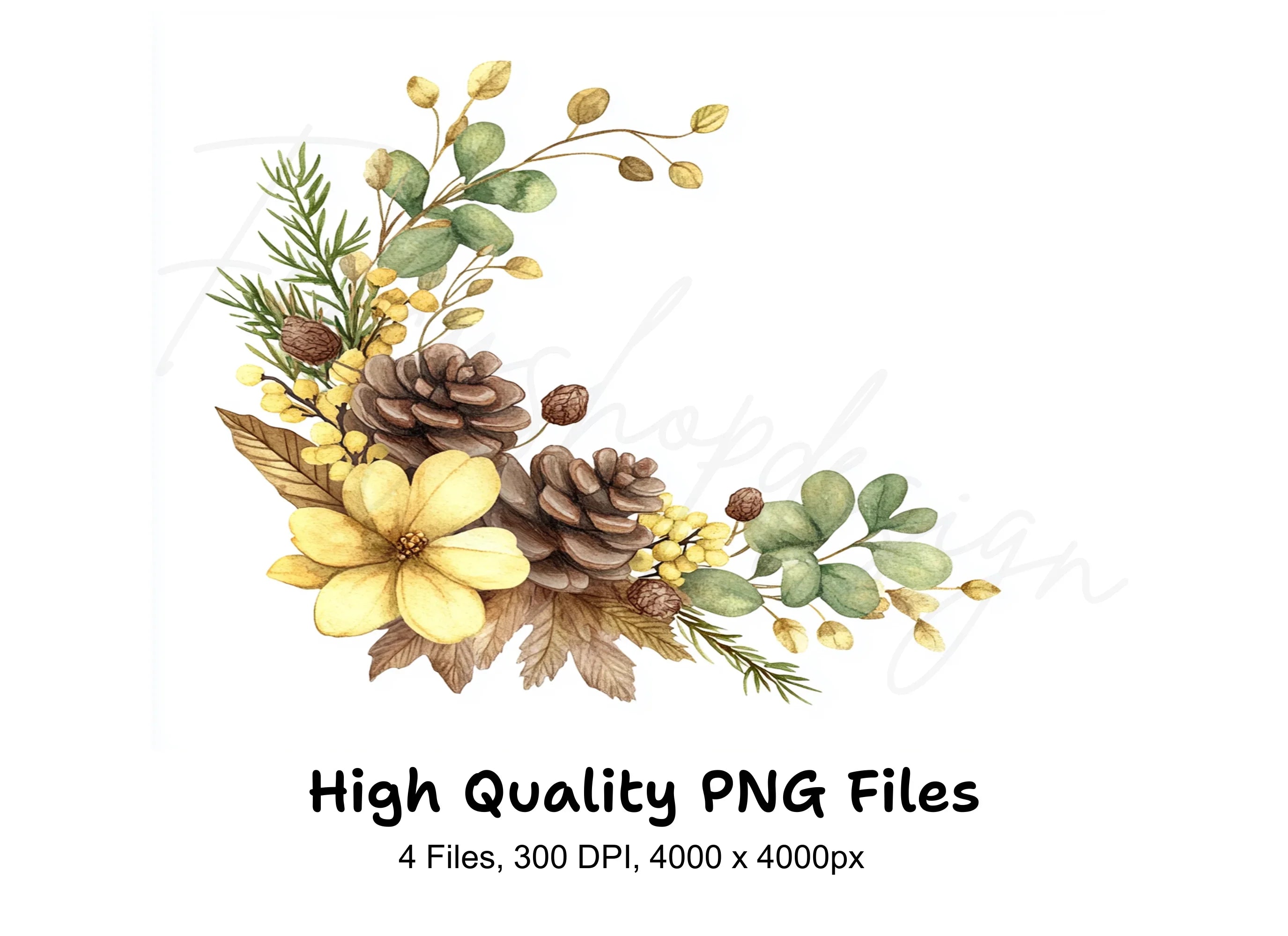 Autumn Floral Corner Clipart Bundle